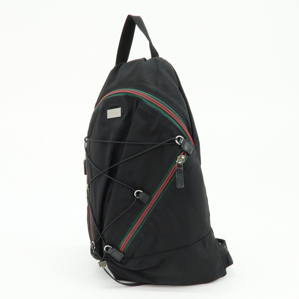 GUCCI Sherry Canvas Leather Backpack Rucksack Black 122349