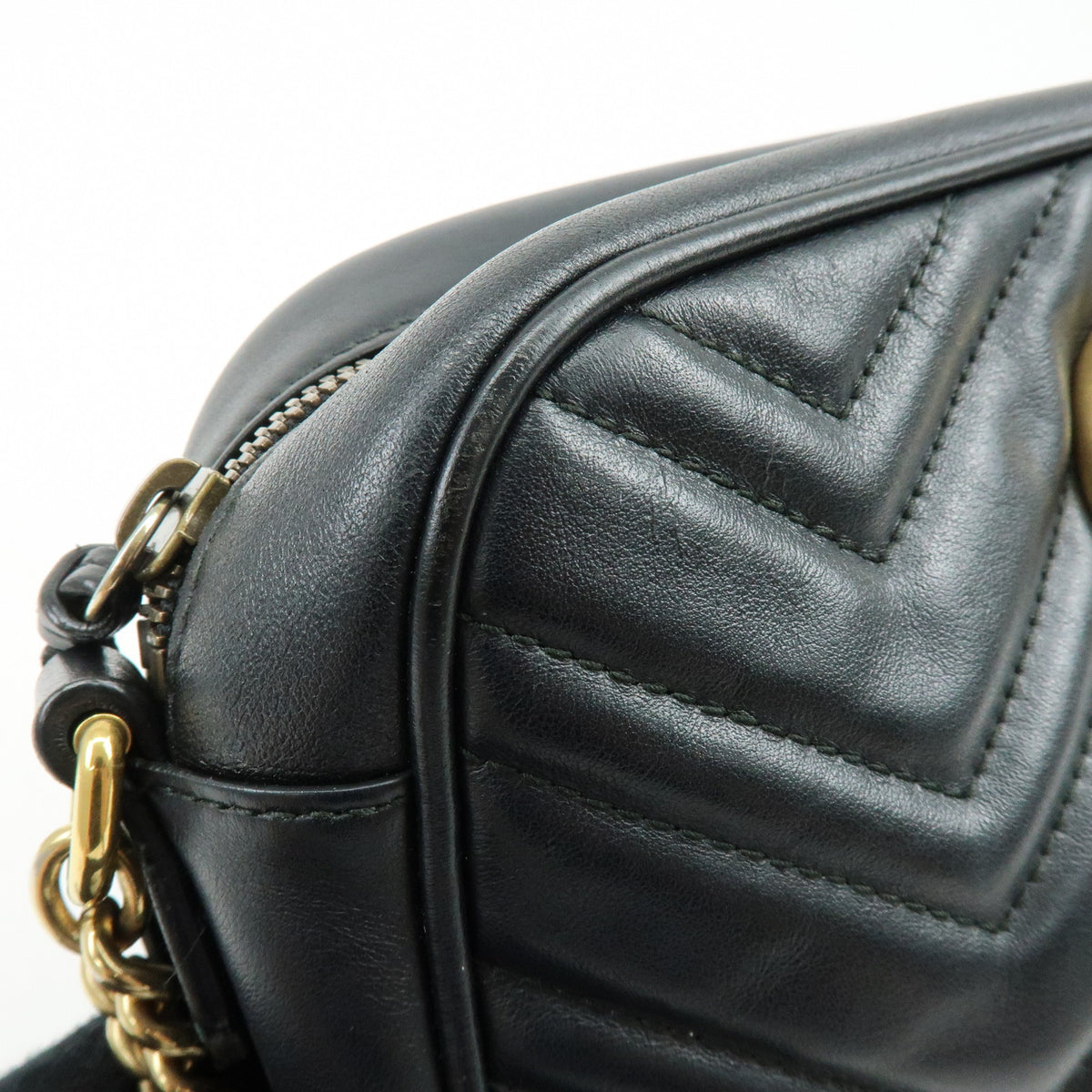 GUCCI GG Marmont Leather Shoulder Bag Crossbody Bag Black 447632