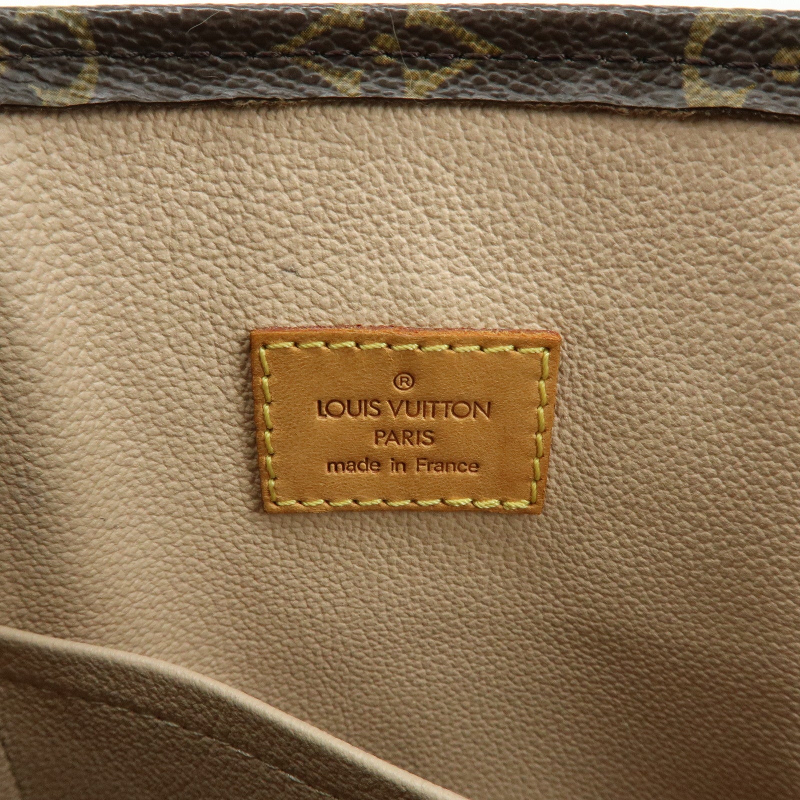 Louis Vuitton Monogram Sac Plat Tote Bag Hand Bag Brown M51140