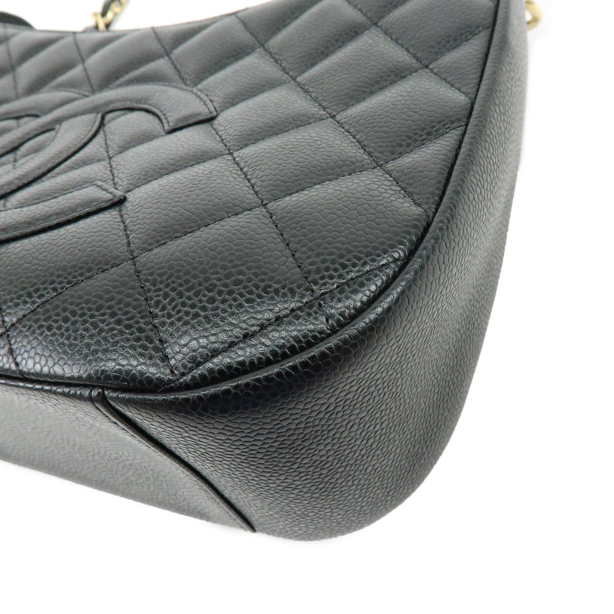 CHANEL COCO Mark Caviarskin Chain Shoulder Bag Black A20993