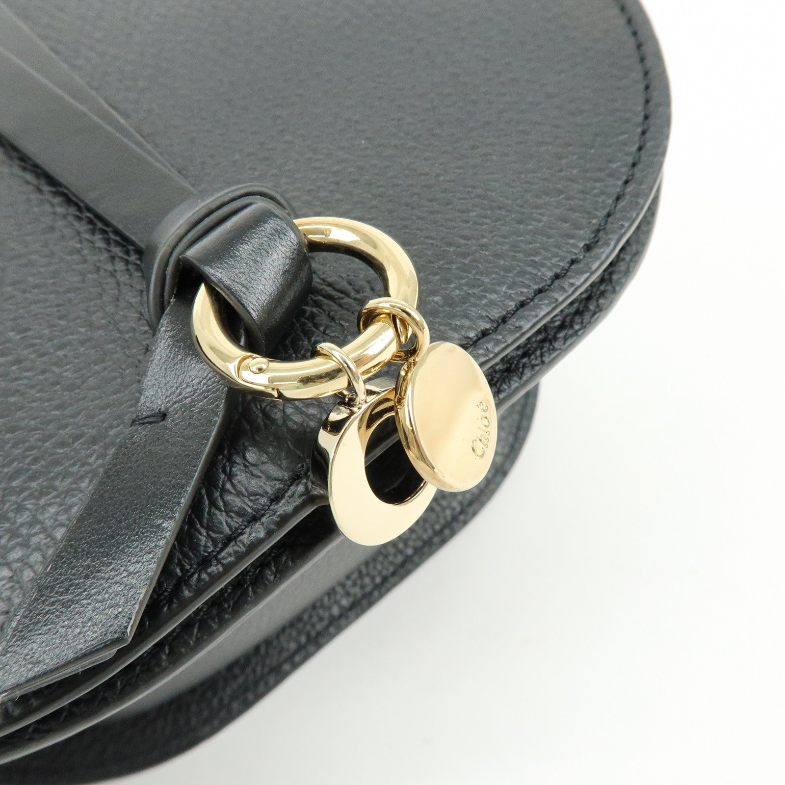 Chloe Alphabet Leather Shoulder Bag Crossbody Bag Black