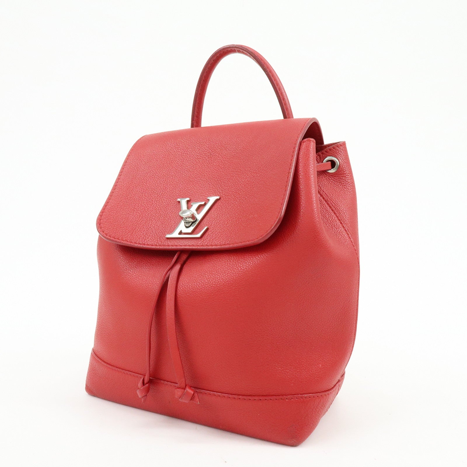 Louis Vuitton Lockme Taurillon Leather Backpack Rucksack Ruby M41818