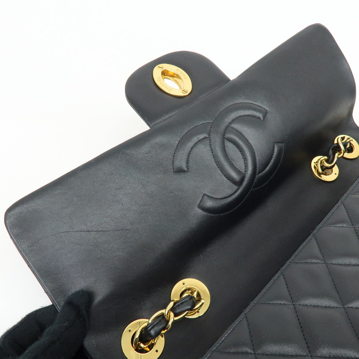 CHANEL Jumbo Matelasse 34 Lamb Skin Chain Shoulder Bag Black A01094