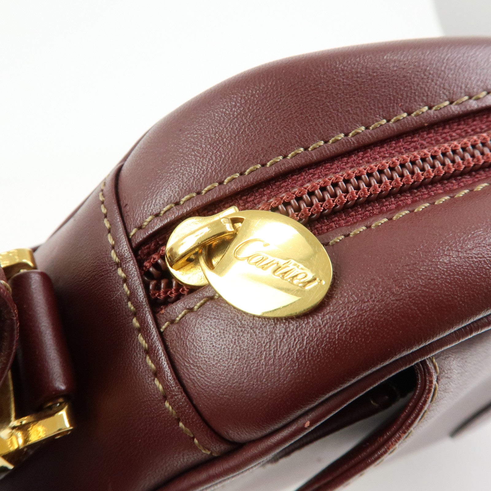 Cartier Must de Cartier Leather Shoulder Bag Bordeaux