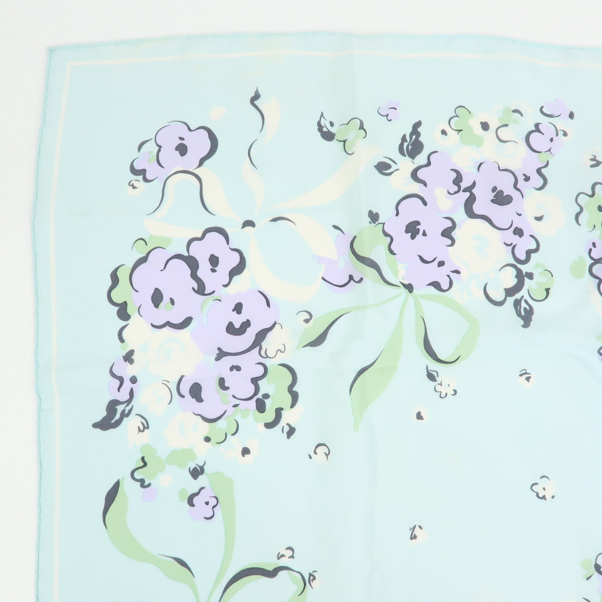 YSL BURBERRY Lot of 2 Silk 100% Scarf Nova Plaid Flower Blue Beige