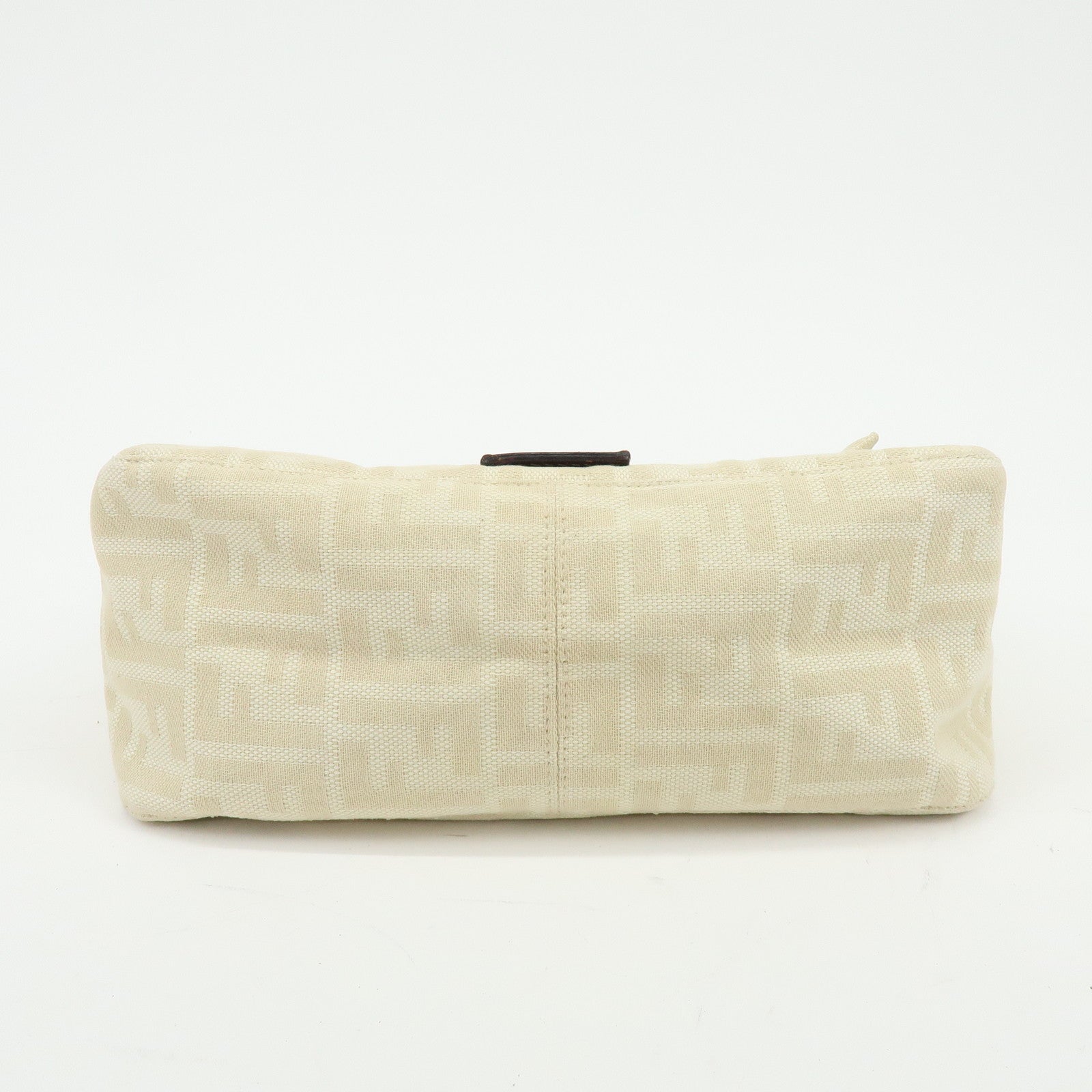 FENDI Mamma Baguette Zucca Jaquard Canvas Leather Shoulder Bag 26325