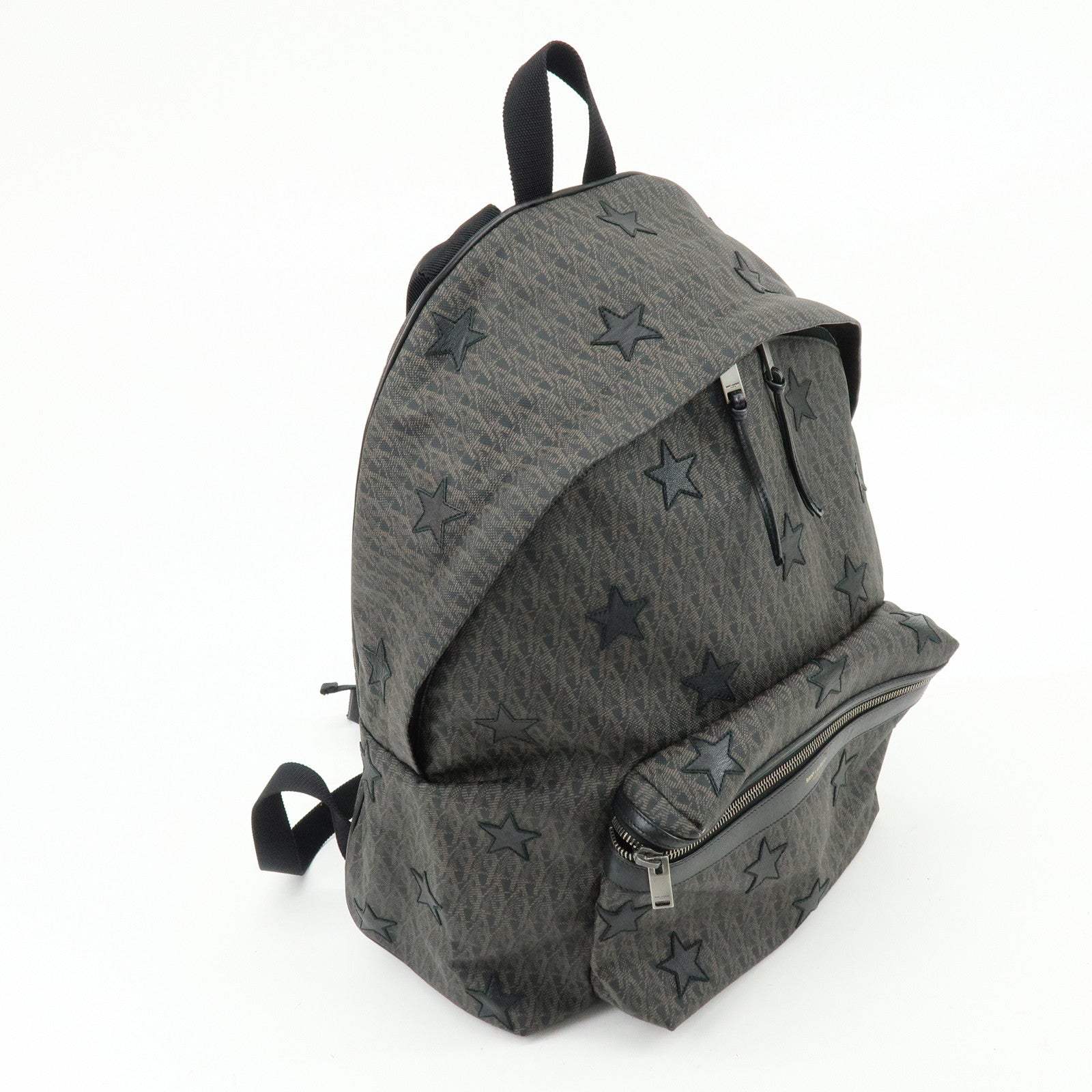 SAINT LAURENT PARIS Star Monogram PVC Leather Backpack Rucksack 415458