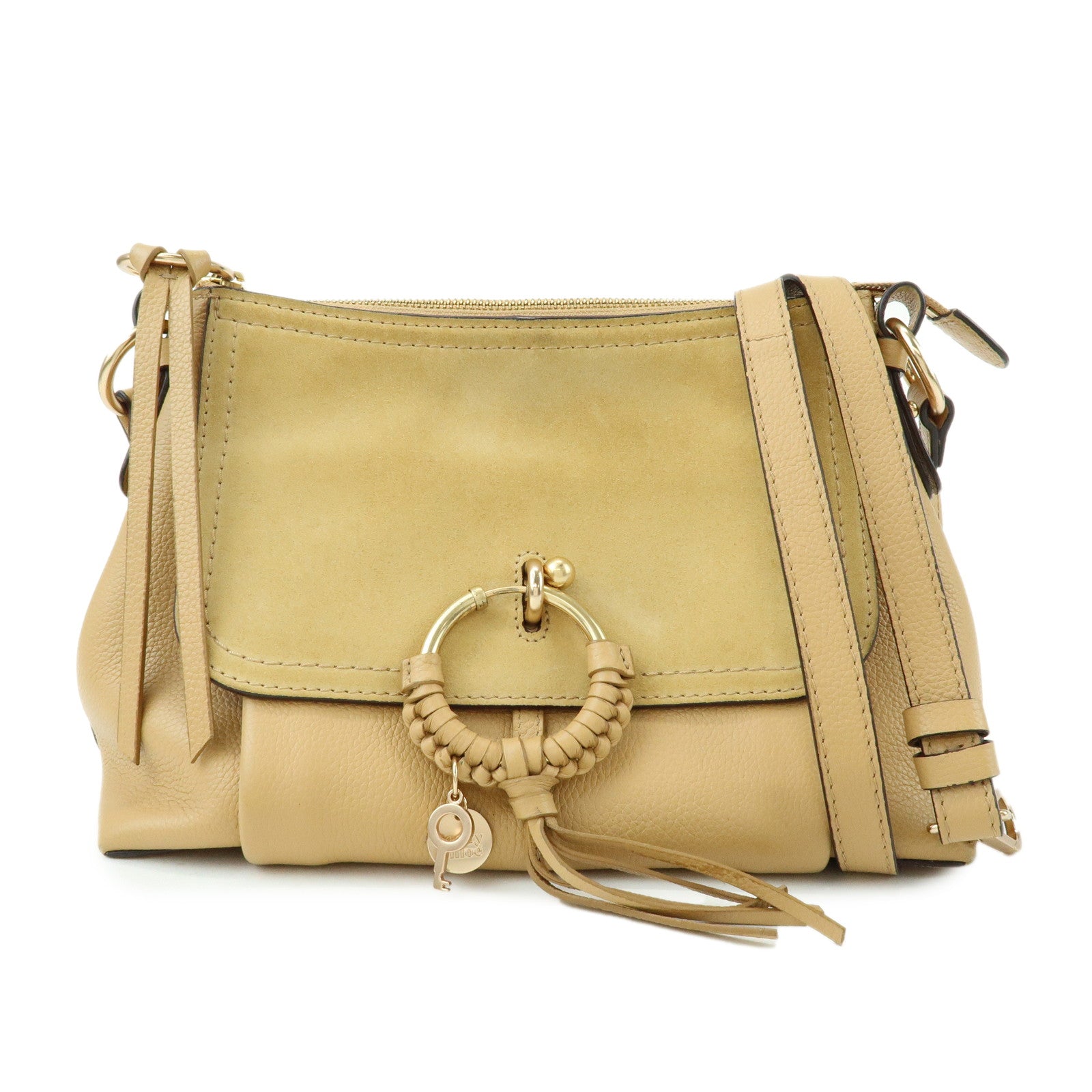 Chloe See by Chloe Joan Leather Suede 2Way Bag Hand Bag Beige