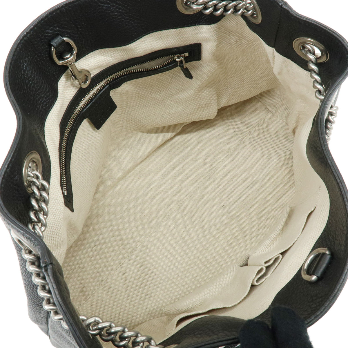GUCCI SOHO Interlocking G Leather Chain Shoulder Bag Studs Black 308982