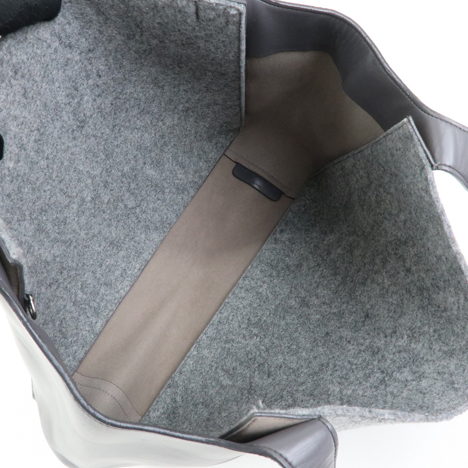 STELLA MCCARTNEY Felt Faux Leather Tote Bag Shoulder Bag  Gray