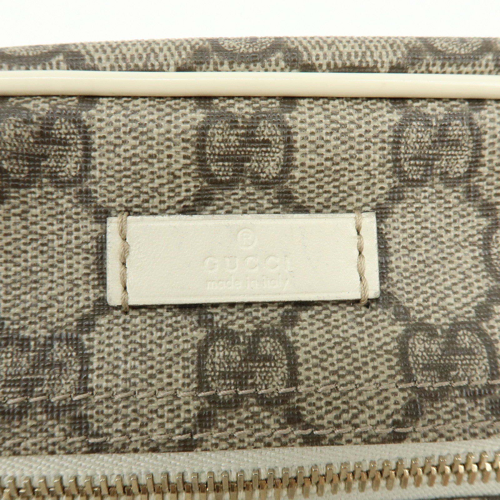 GUCCI GG Supreme Leather Shoulder Bag Crossbody Bag  Beige White 201447