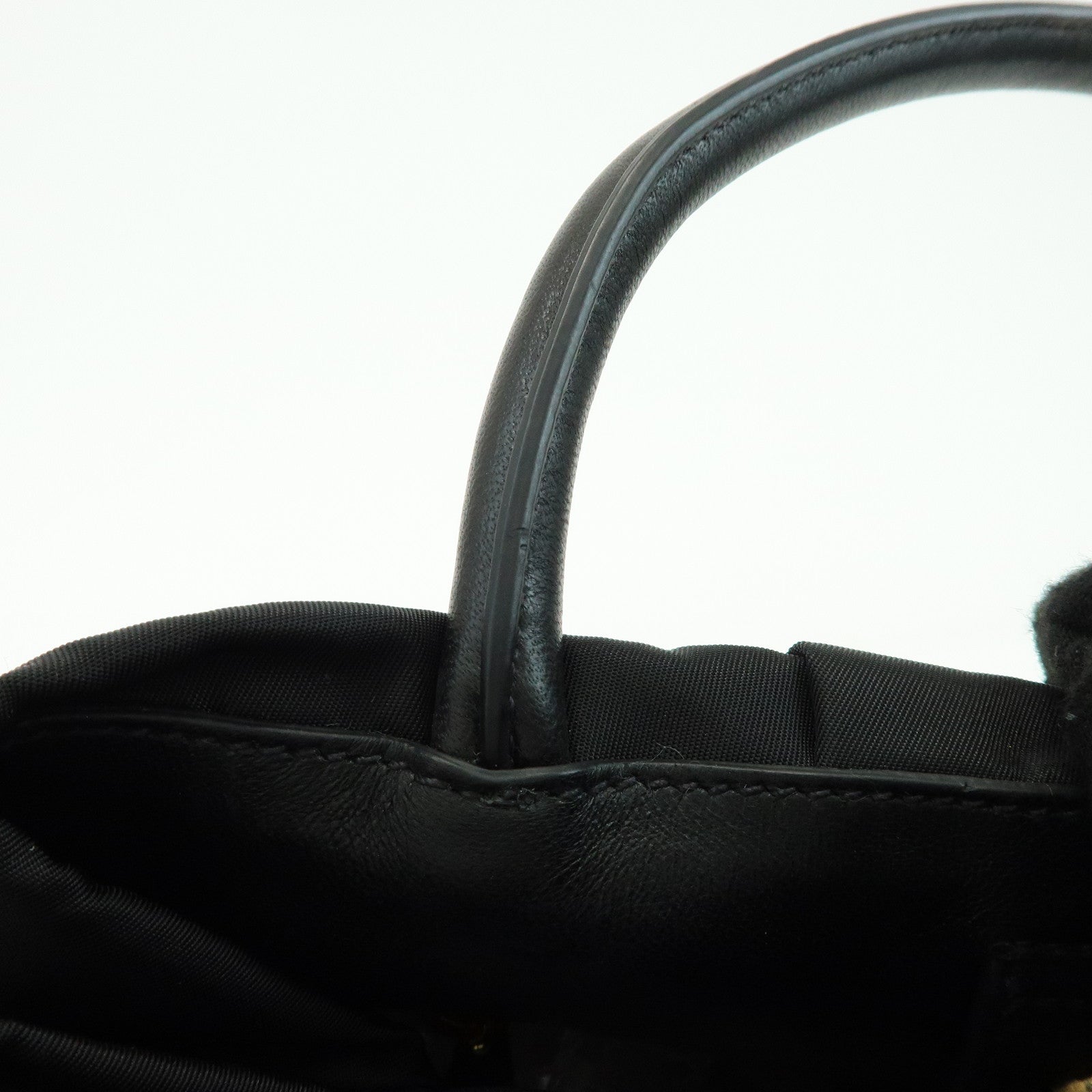 PRADA Nylon Leather Ribbon 2Way Bag Hand Bag Shoulder Bag Black