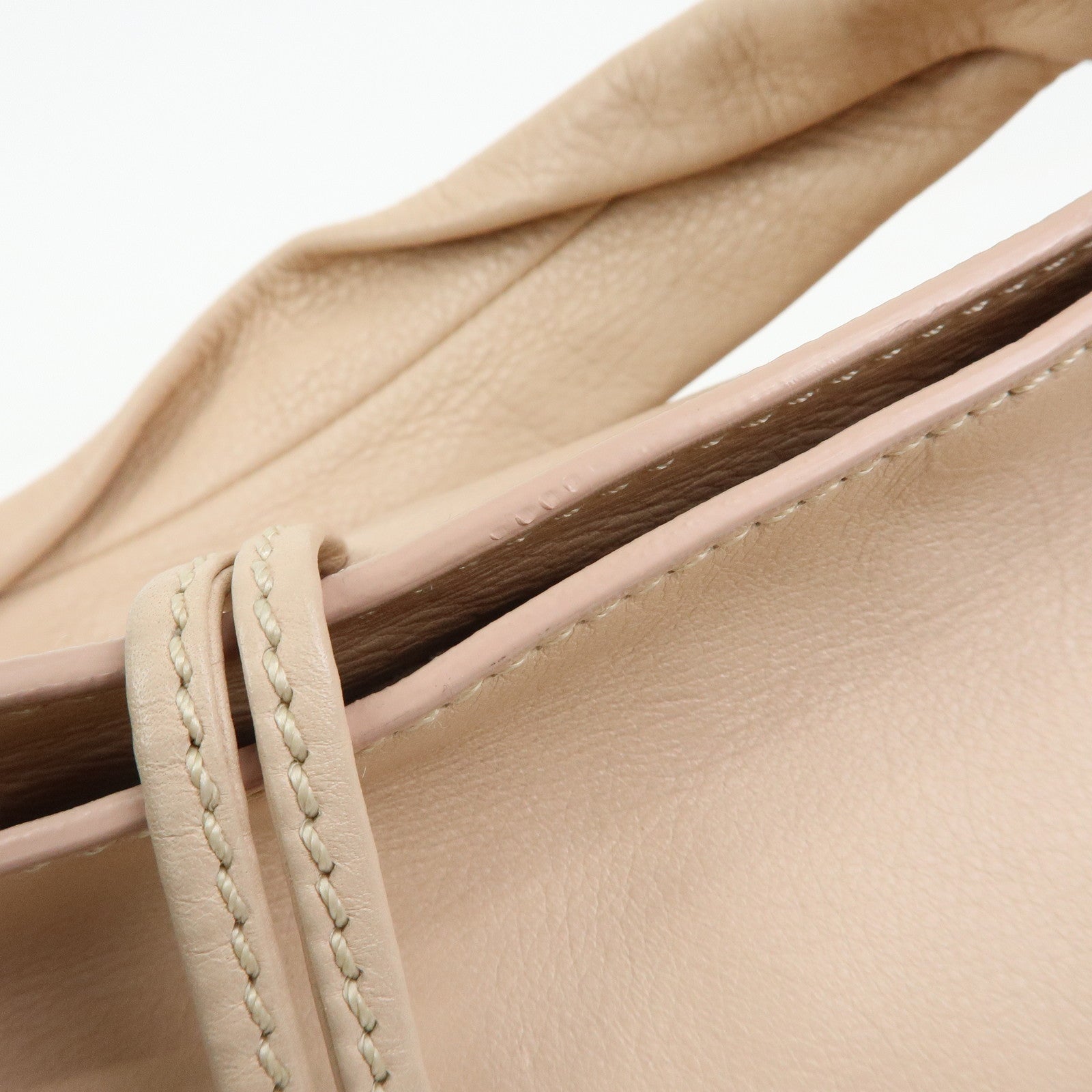 CELINE Bittersweet Leather Shoulder Bag Hand Bag Pink Beige