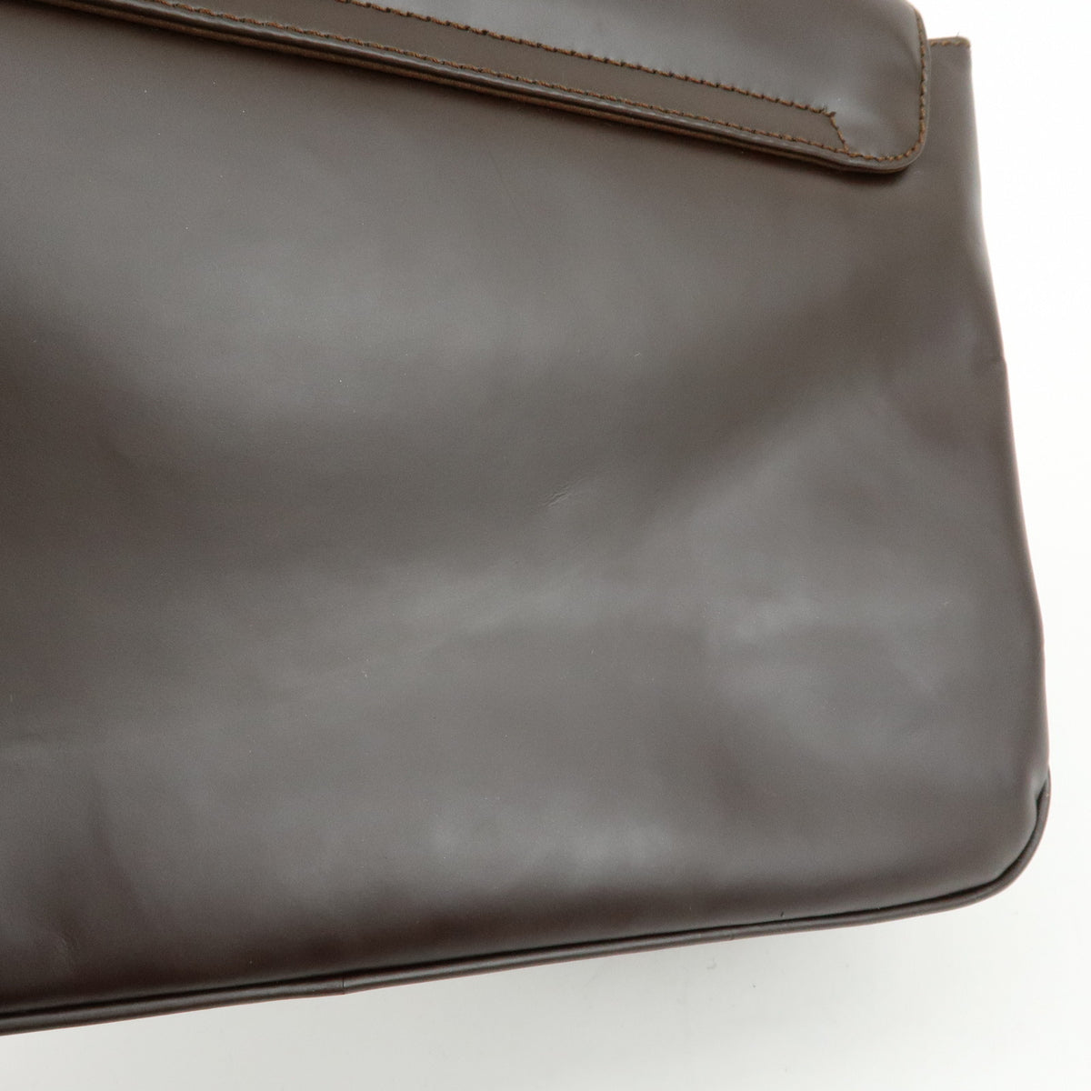 Ferragamo Vara Leather Shoulder Bag Hand Bag Dark Brown