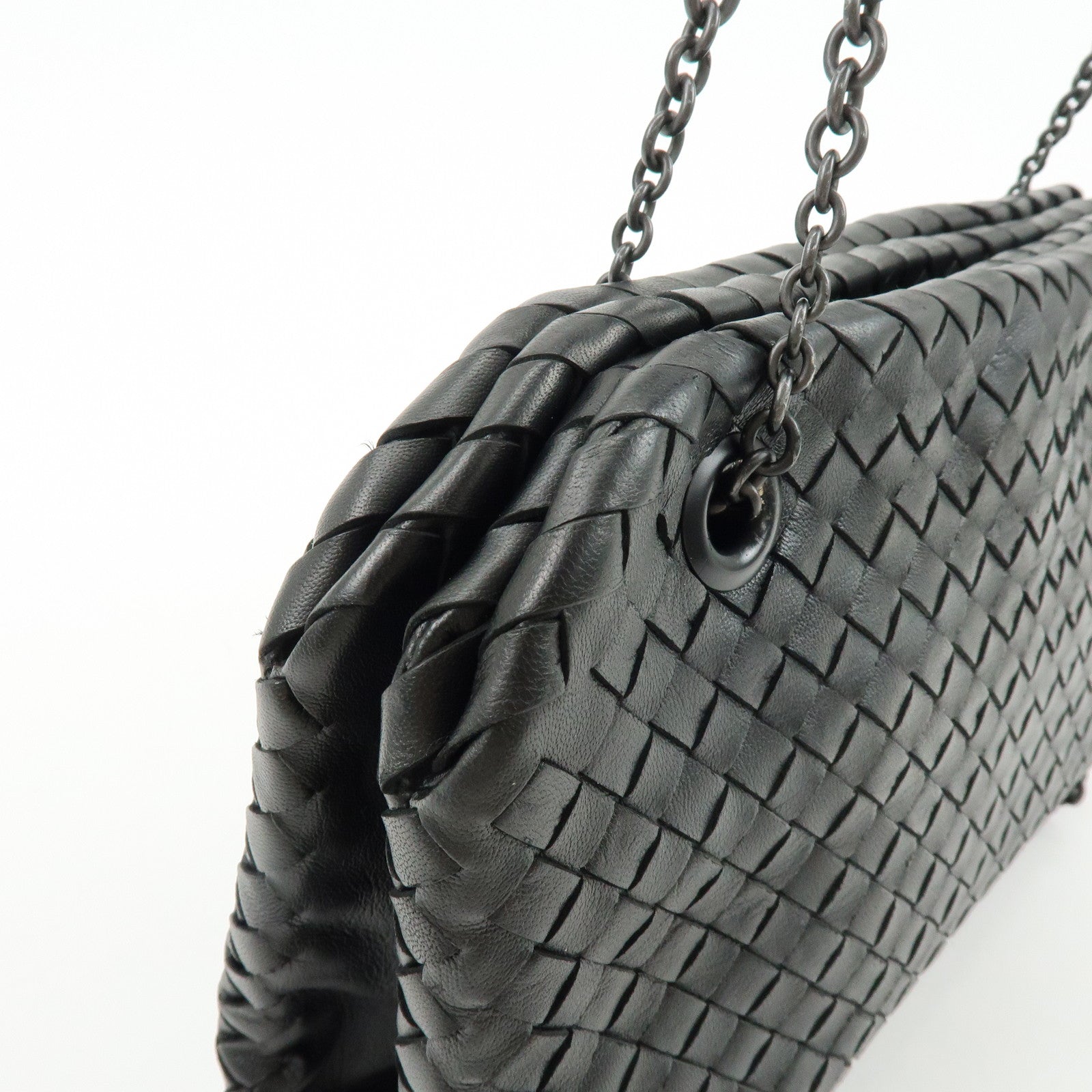 BOTTEGA VENETA Intrecciato Shoulder Bag Hand Bag Black