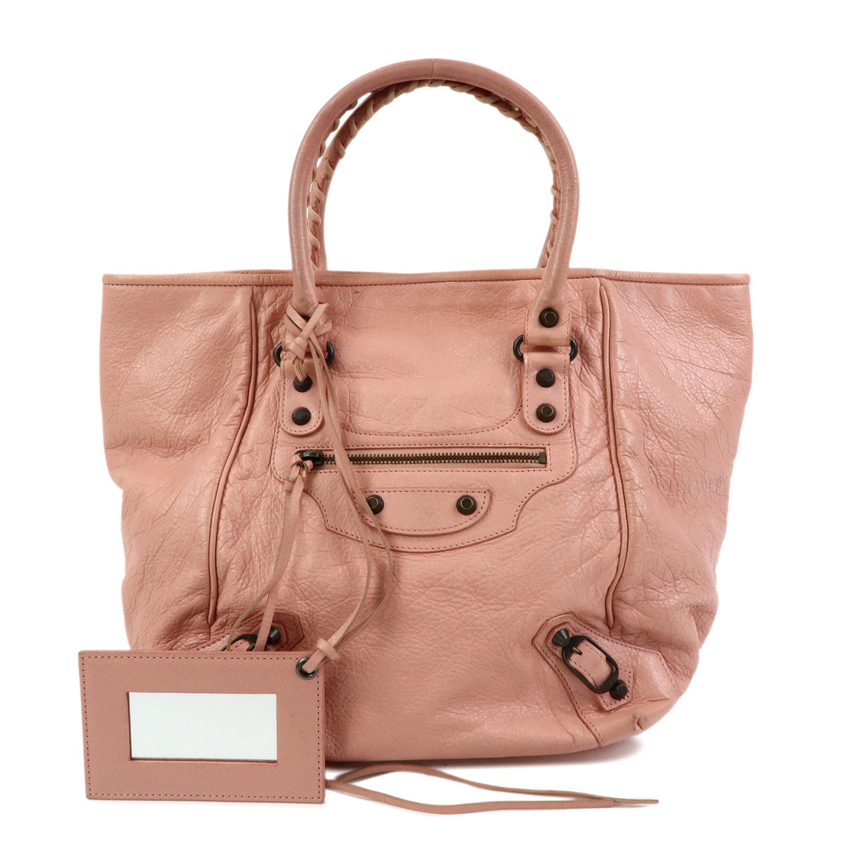 BALENCIAGA Classic The Sunday Leather Tote Bag Hand Bag Pink 228750