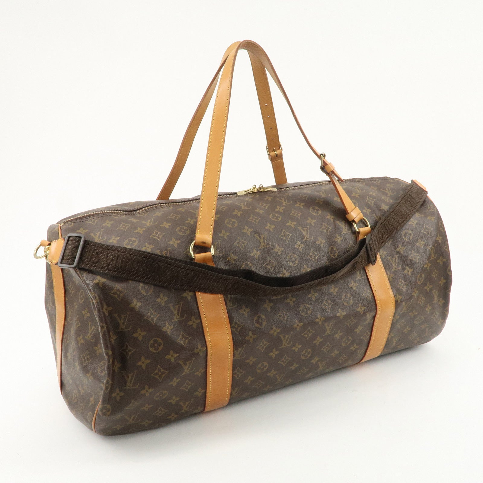 Louis Vuitton Monogram Sac Polochon Boston Bag Brown M41222 Used