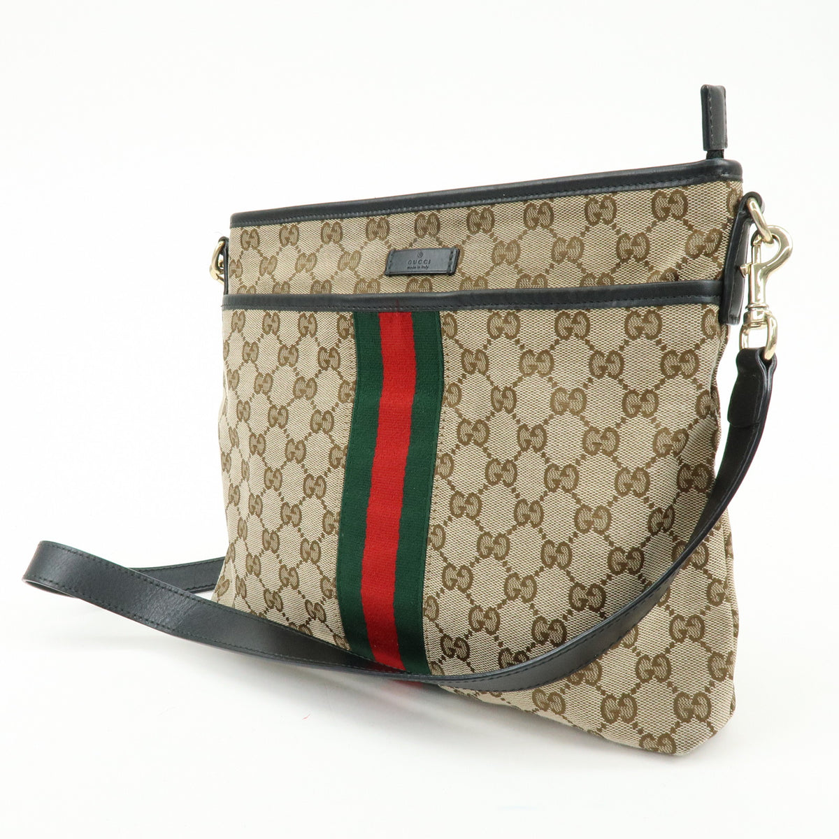 GUCCI Sherry GG Canvas Leather Shoulder Bag Crossbody Bag 388926