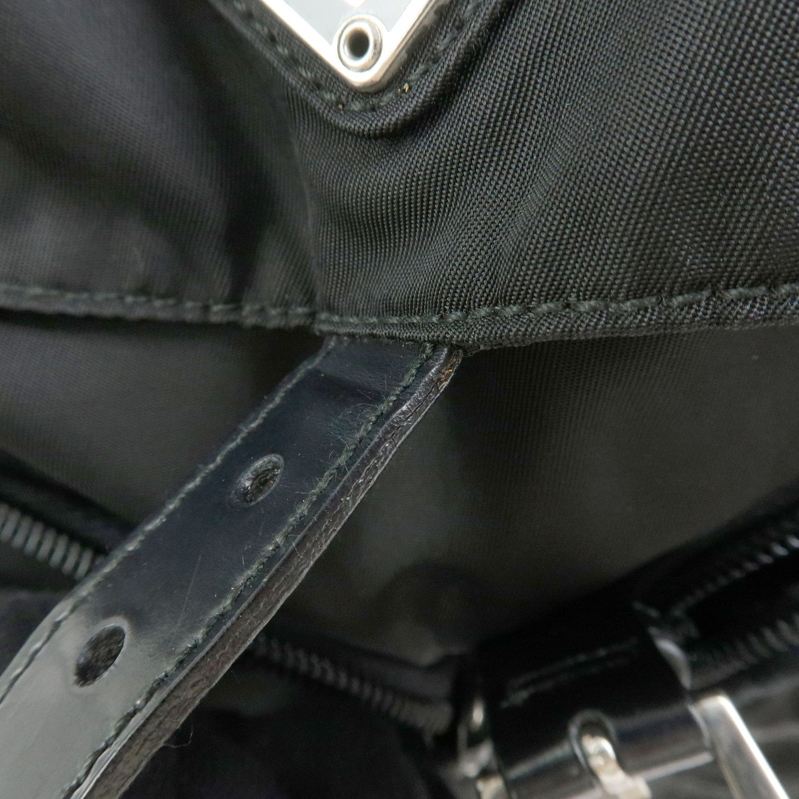 PRADA Triangle Logo Nylon Backpack Rucksack Black 1BZ005