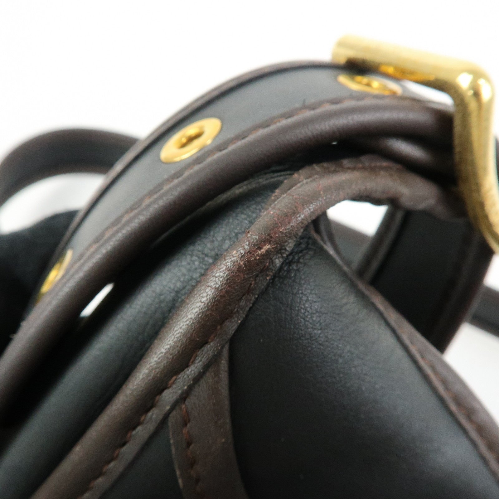 LOEWE Anagram Leather Sophia Shoulder Bag Crossbody Bag Black Brown