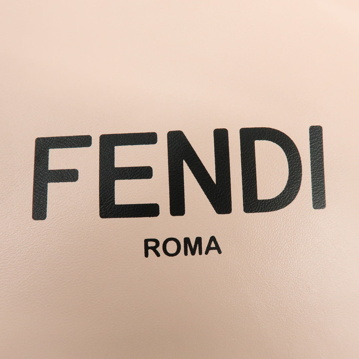 FENDI Logo Nappa Leather Drawstring Shoulder Bag Pouch Pink 8BT337