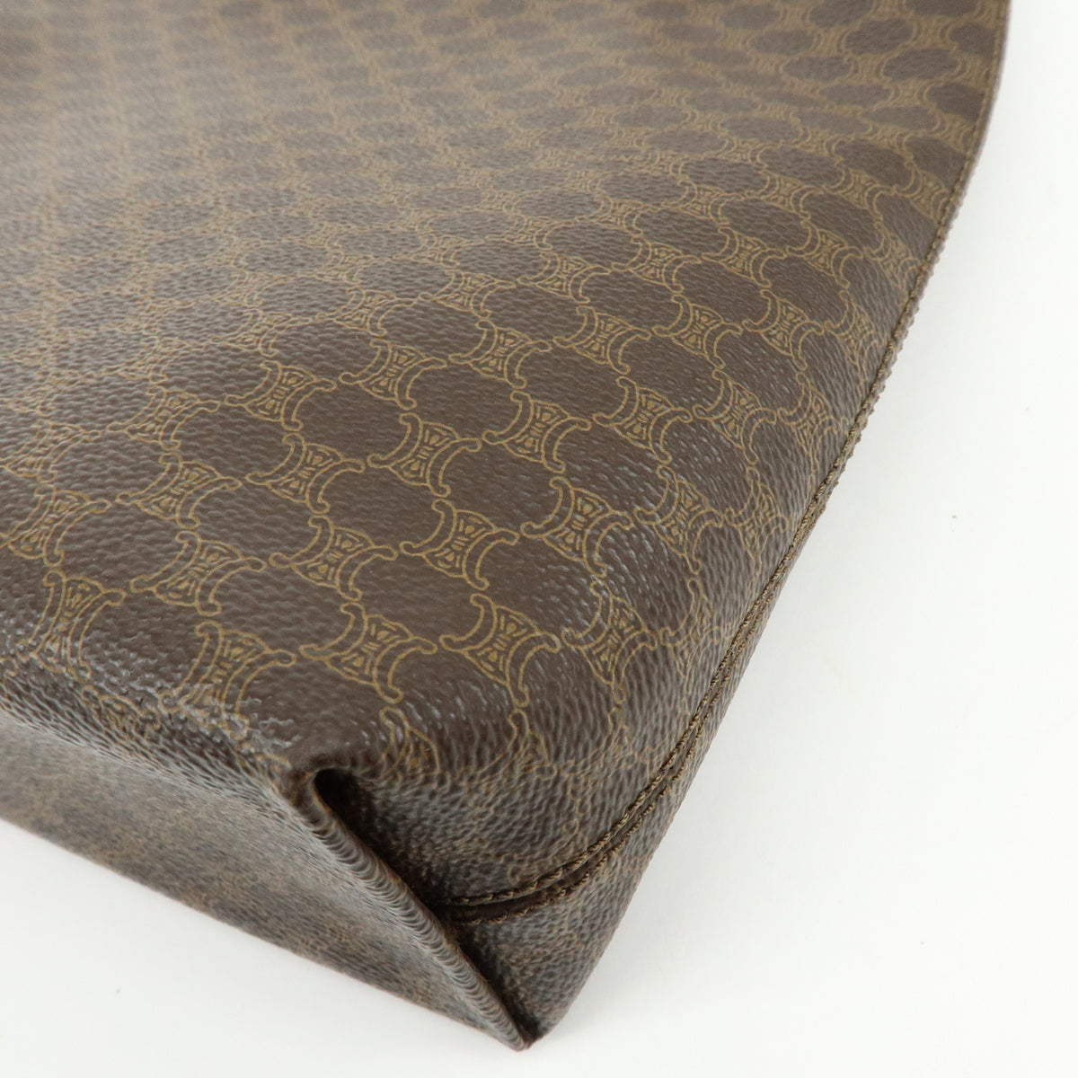 CELINE Macadam PVC Leather Tote Bag Hand Bag Brown