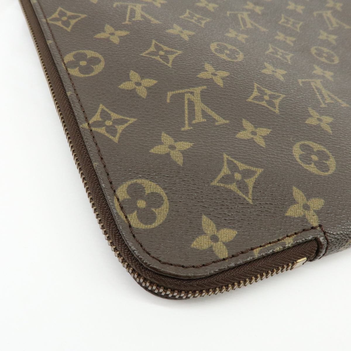 Louis Vuitton Monogram Posh Documents Clutch Bag Brown M53456