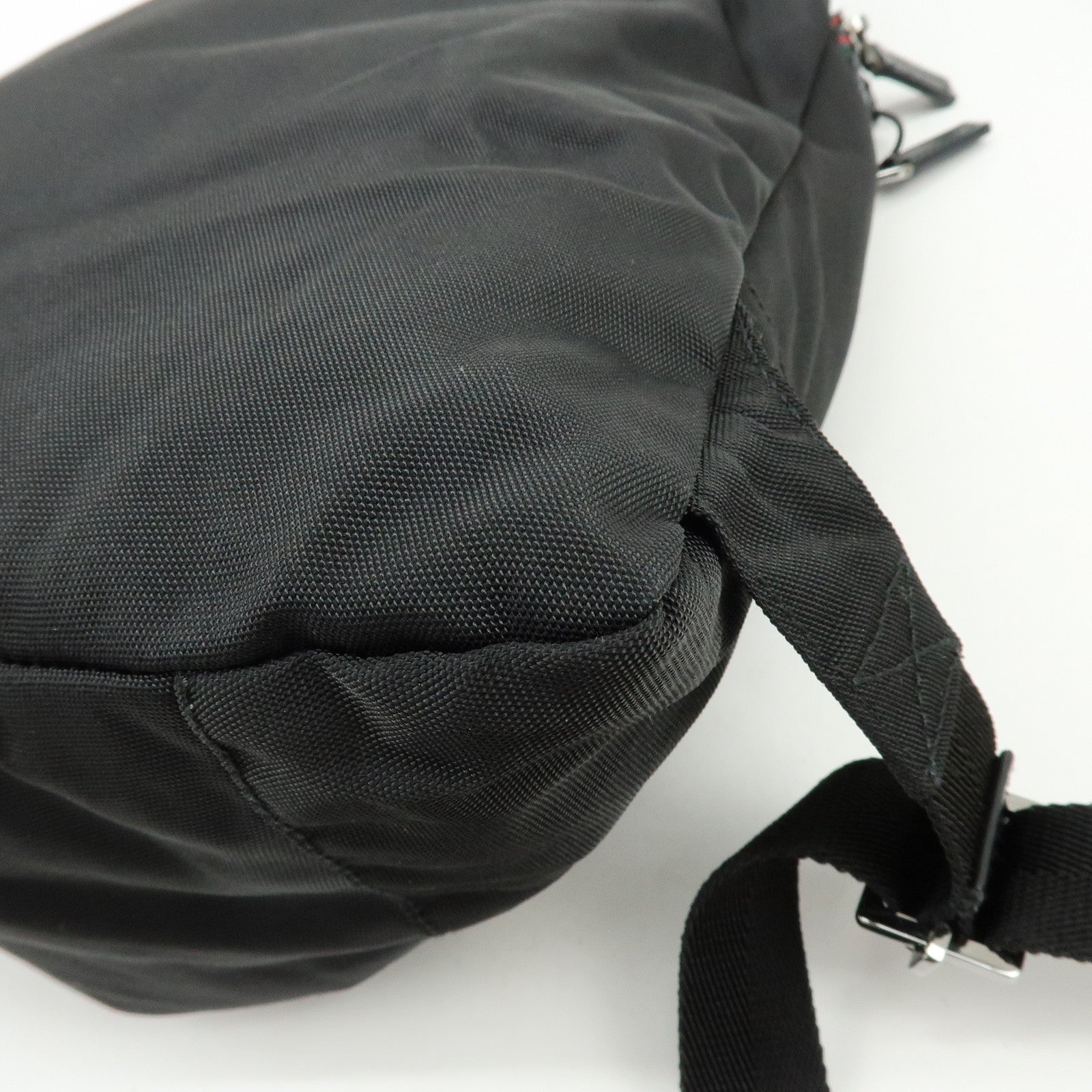 GUCCI Sherry Canvas Leather Backpack Rucksack Black 122349