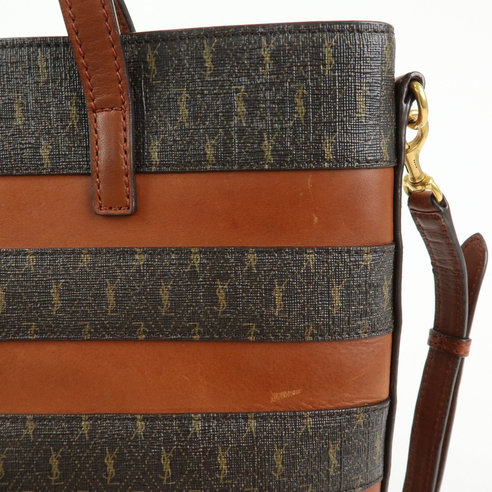 SAINT LAURENT PARIS Le Monogramme Toy Shopping Bag PVC Leather Tote Bag