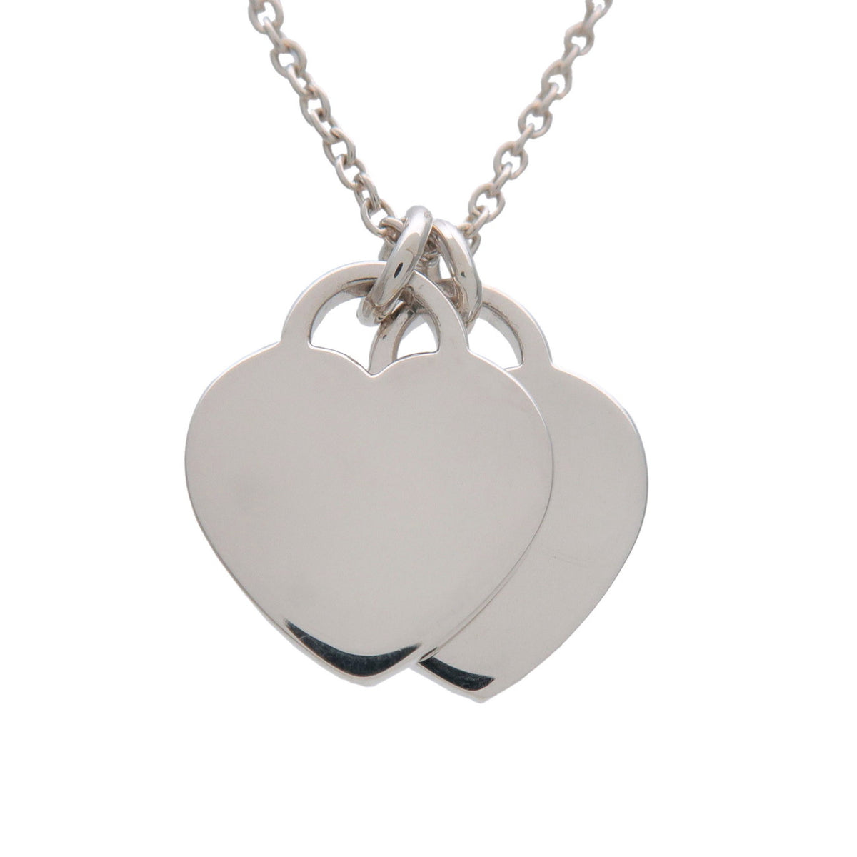 Tiffany & Co Return to Tiffany Mini Double Heart Tag Necklace SV925