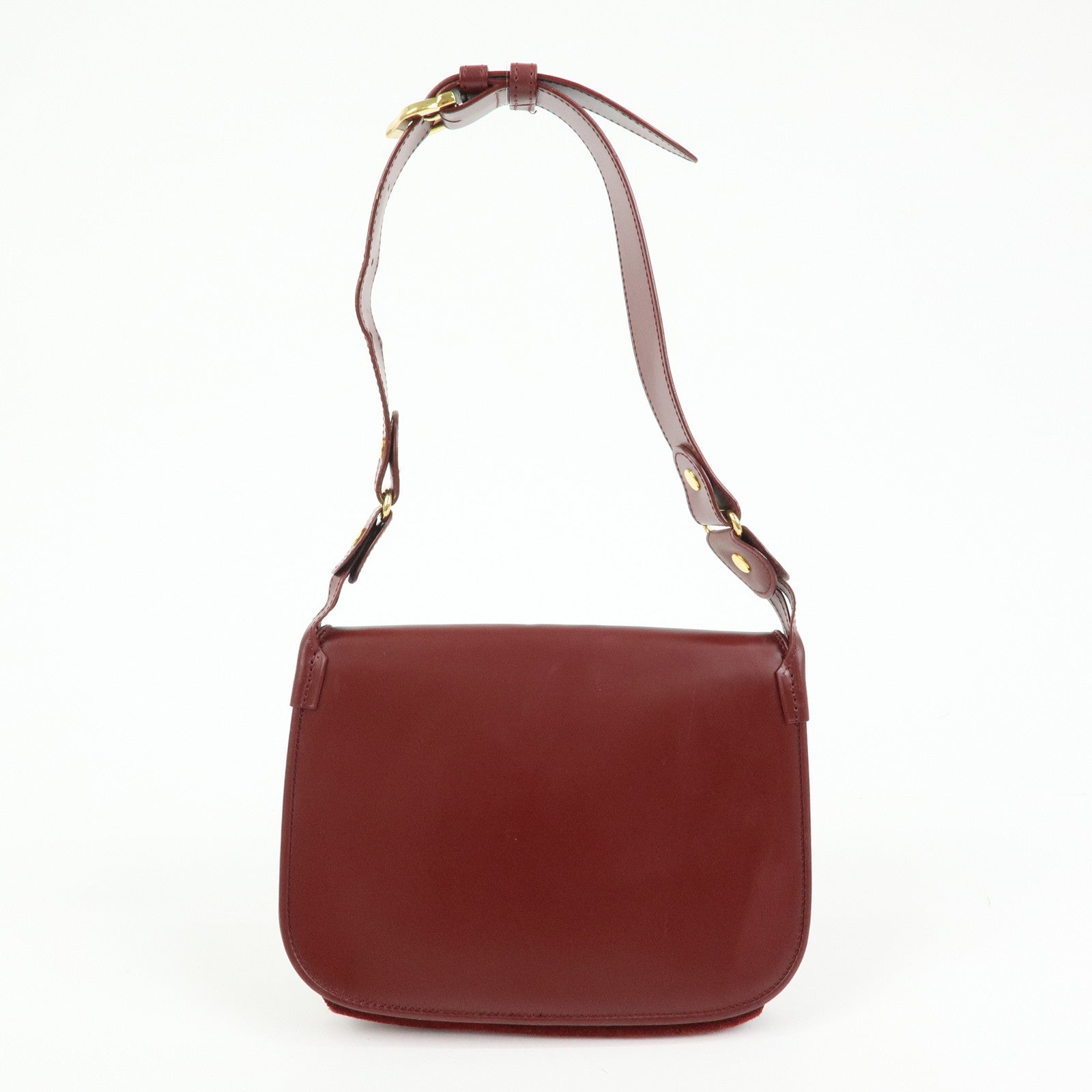 Cartier Must de Cartier Leather Shoulder Bag Bordeaux