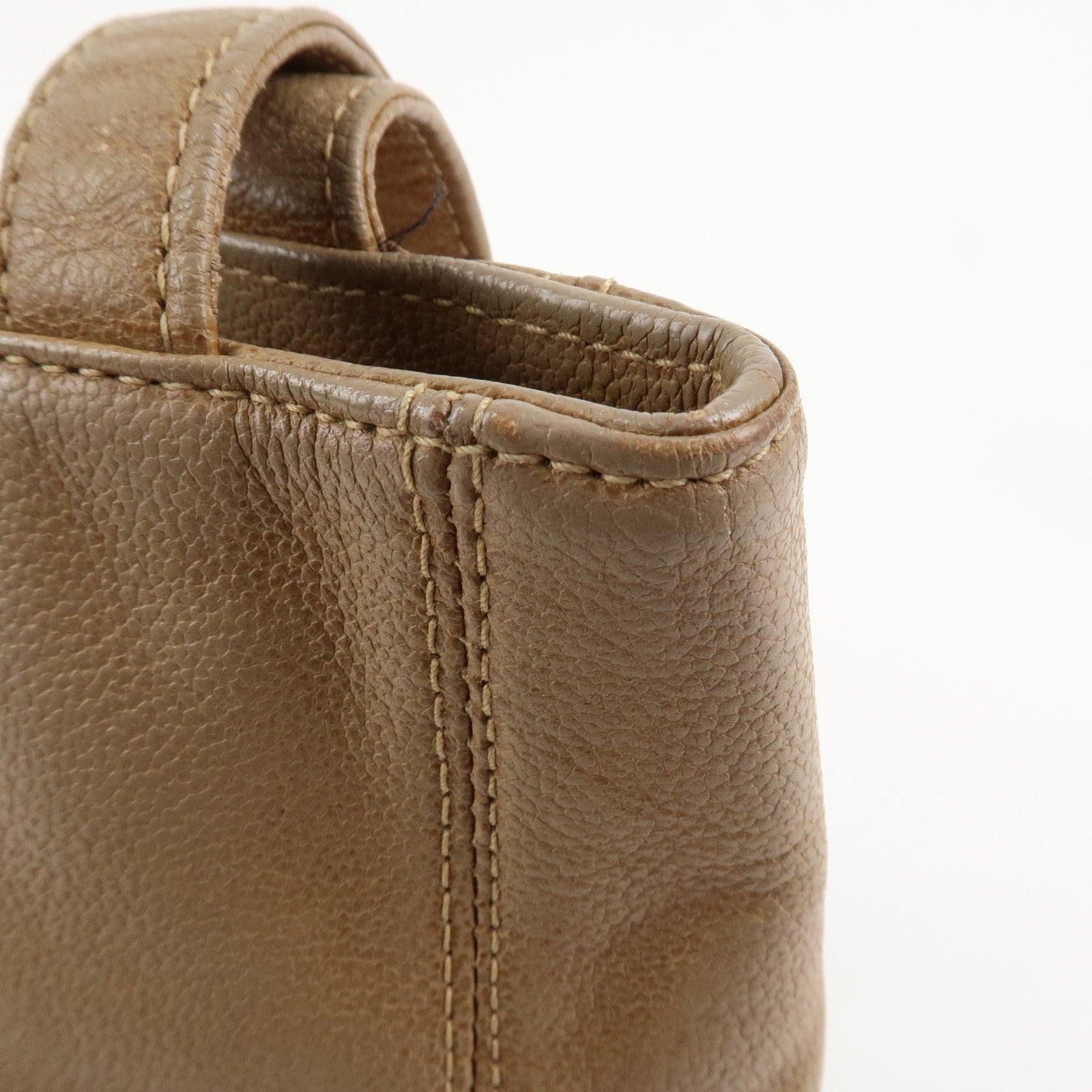 CHANEL COCO Mark Caviarskin Leather Bag Tote Bag Shoulder Bag Beige Used