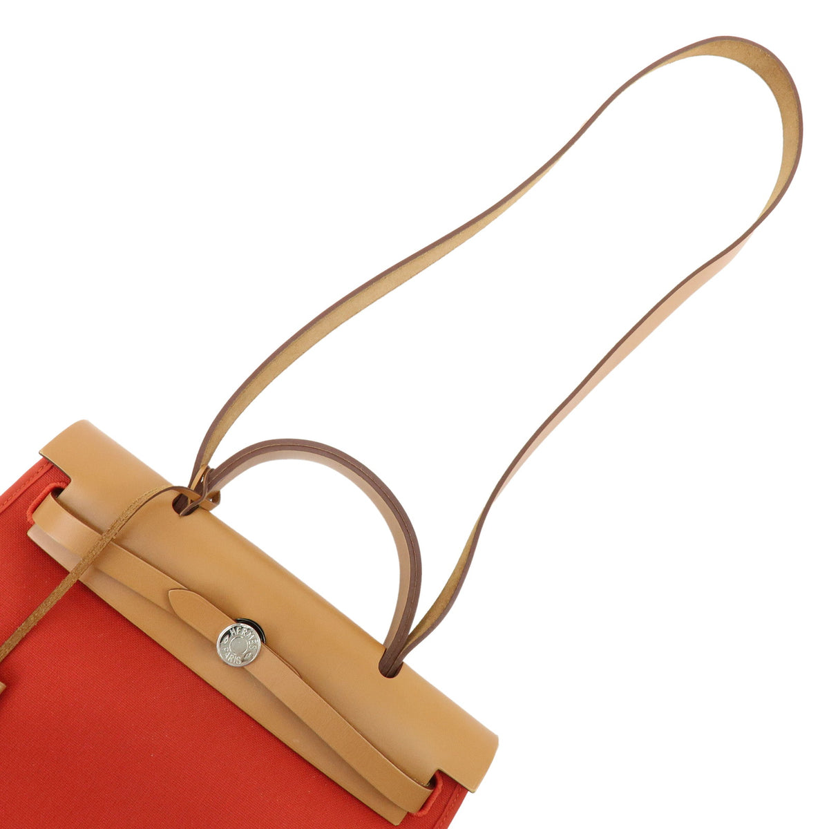 HERMES Toile Militaire Herbag Zip PM  2Way Bag T Stamped Sanguine