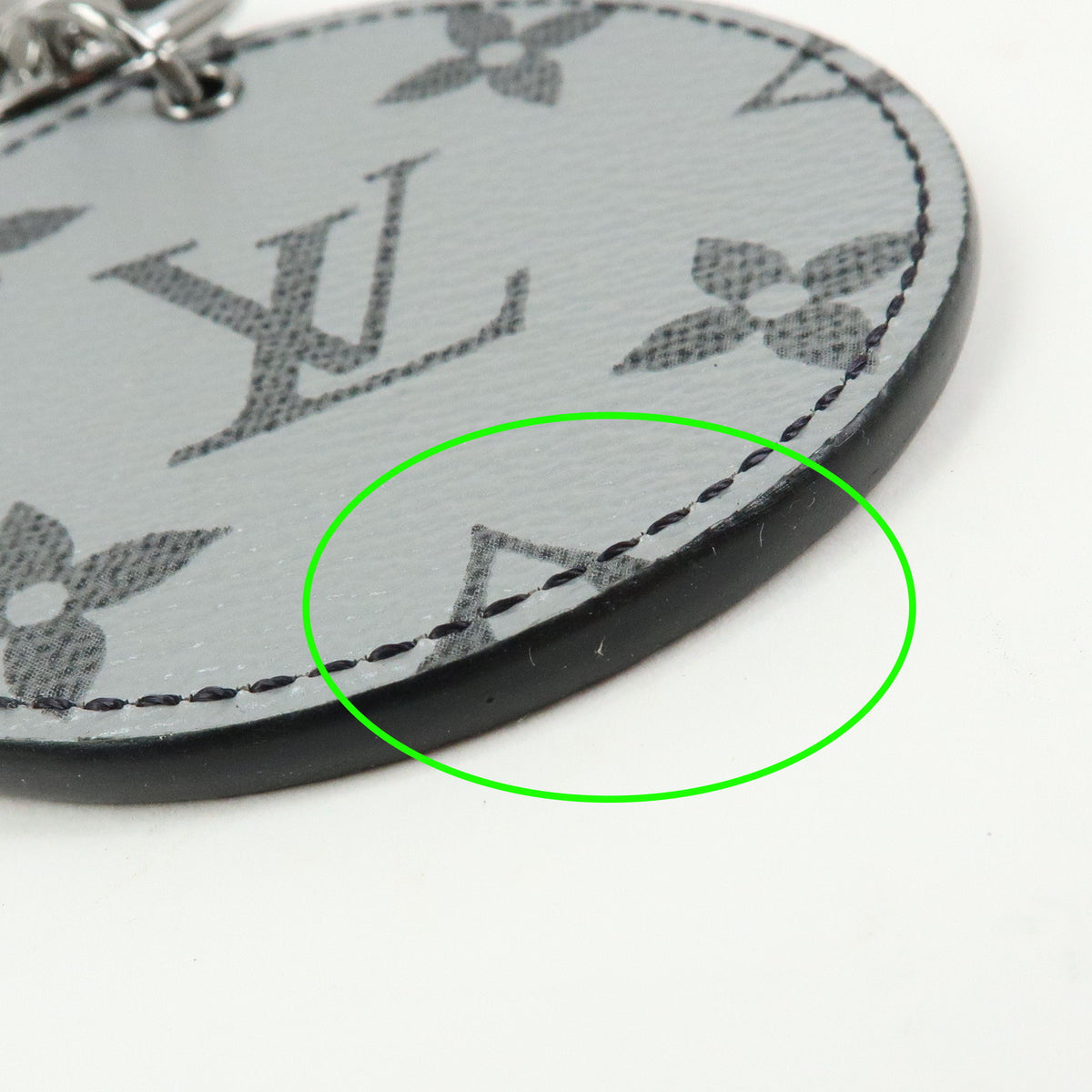 Louis Vuitton Monogram Split Porte Cles Canvas Key Charm Silver MP1985