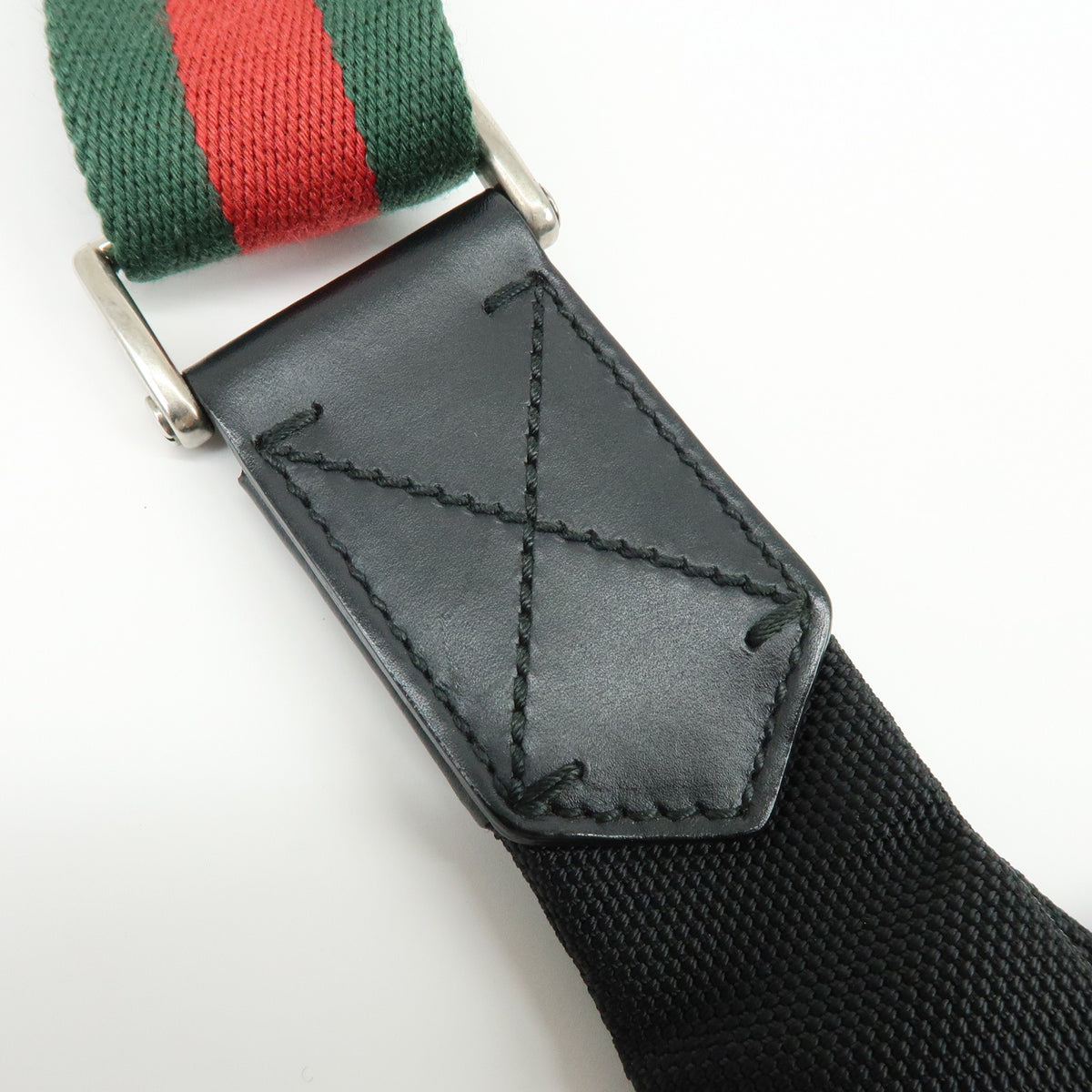 GUCCI Sherry Canavas Leather Waist Pouch Body Bag Black 353409