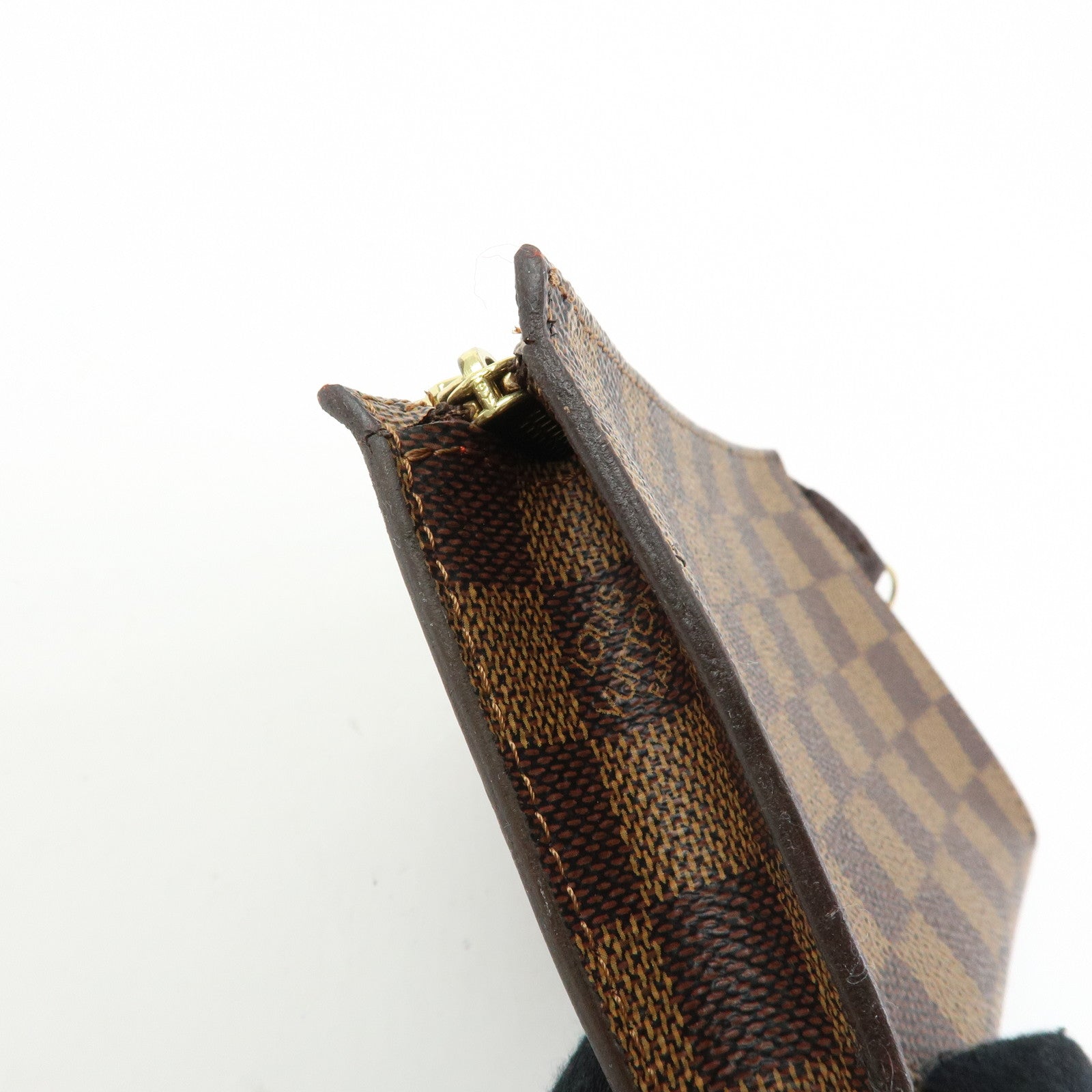 Louis Vuitton Damier Ebene Canvas Leather Pouch for Marais Bag Brown