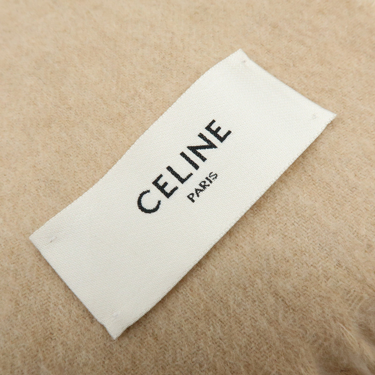 CELINE Cashmere 100% Scarf Stole Natural