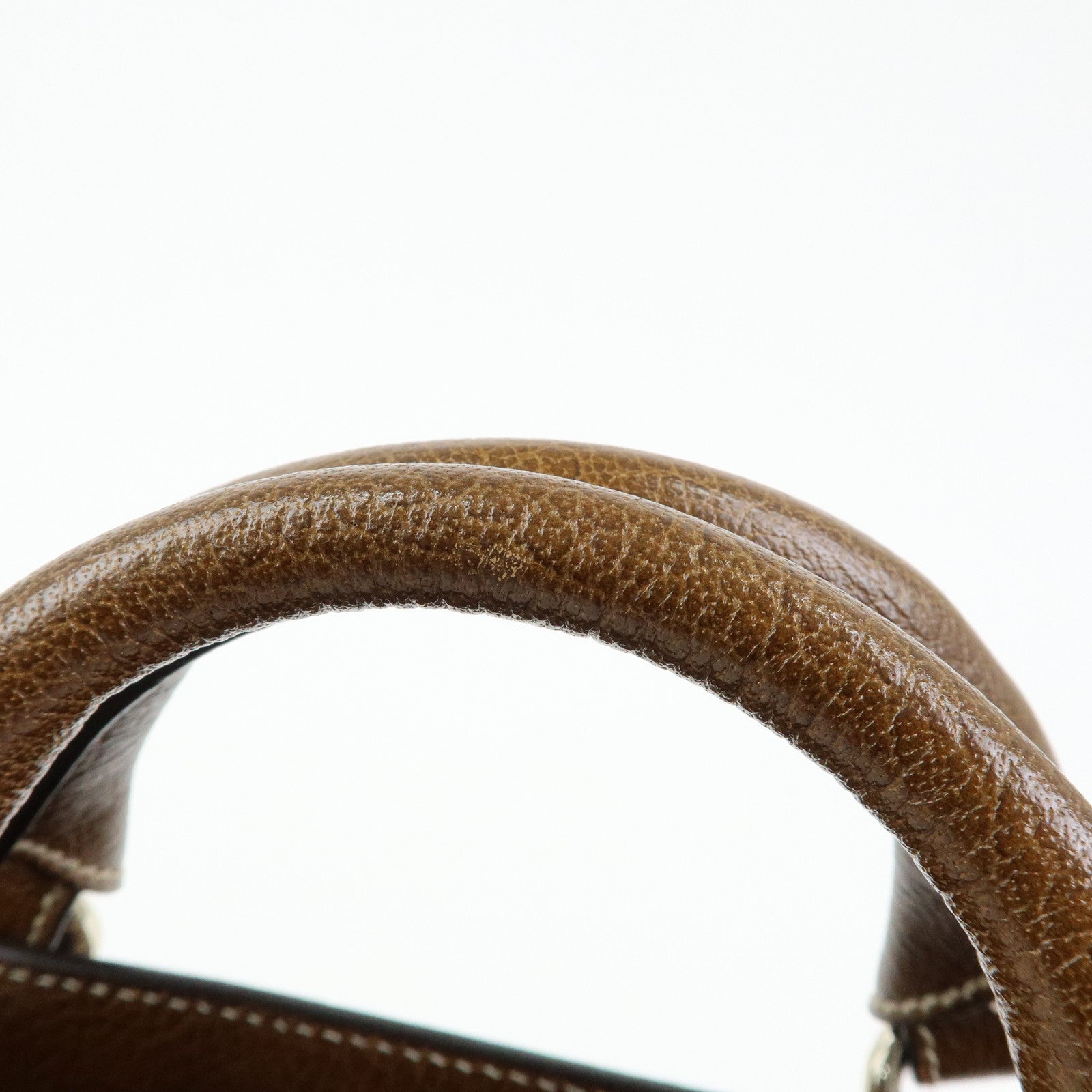 CELINE Boogie Bag Canvas Leather Hand Bag Tote Bag Brown