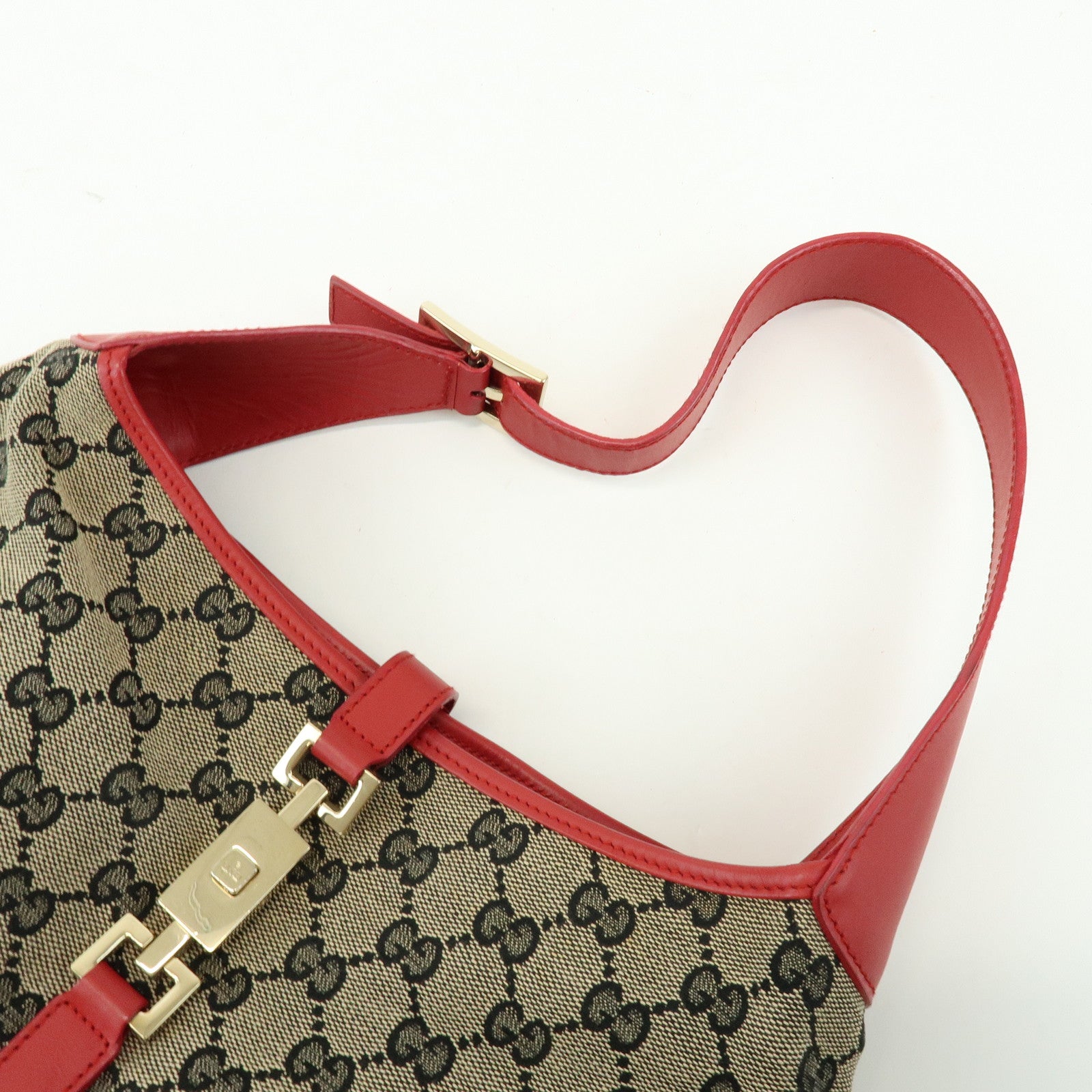 GUCCI Jackie GG Canvas Leather Shoulder Bag Hand Bag Beige 001.3306