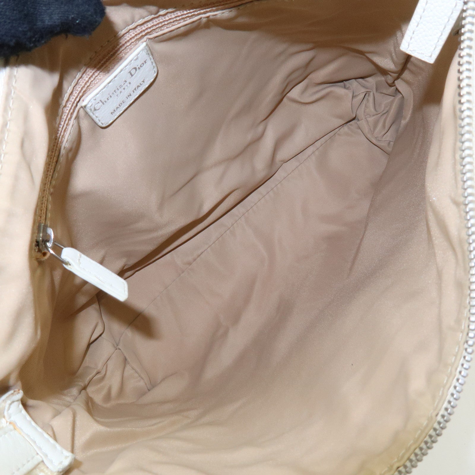 Christian Dior Street Chic Trotter Canvas Leather Shoulder Bag Beige