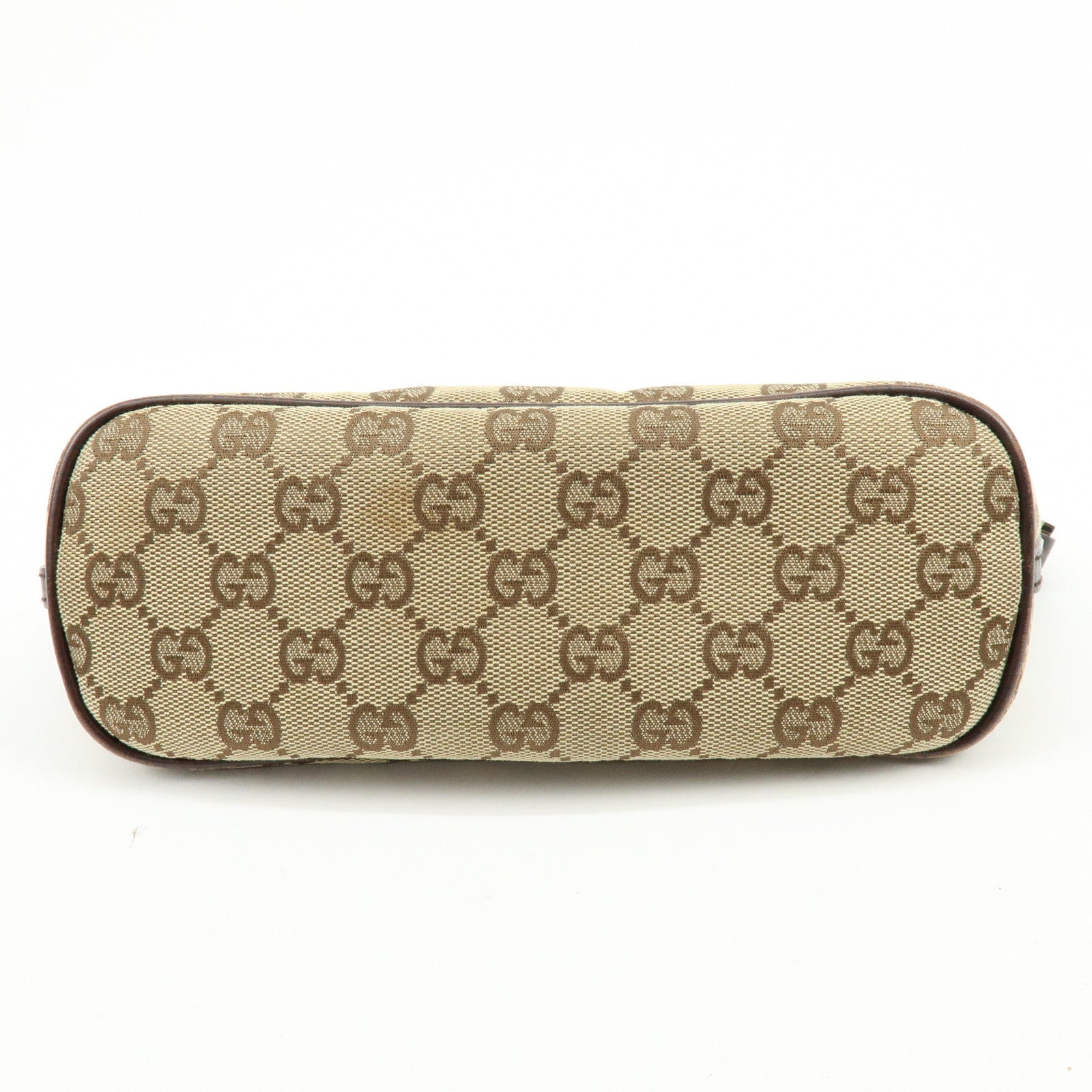 GUCCI Boat Bag GG Canvas Leather Hand Bag Accessory Pouch 07198