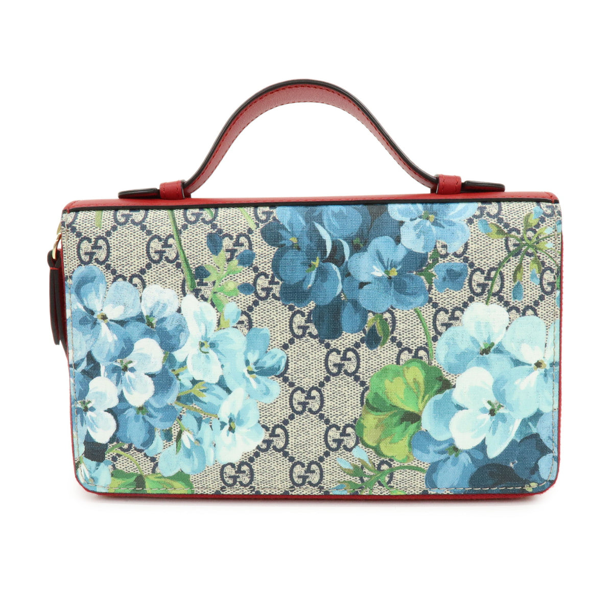 GUCCI GG Blooms GG Supreme Long Wallet Travel Case Red Beige 429767