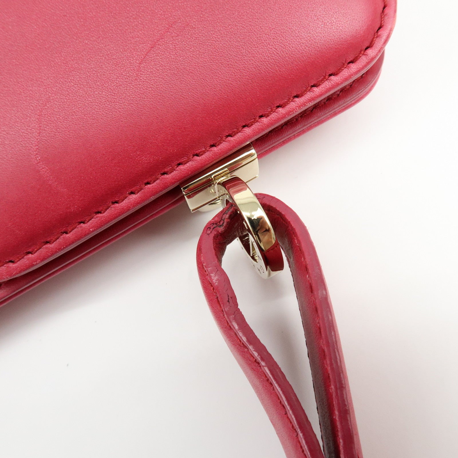 BVLGARI Isabella Rossellini Leather 2Way Bag Hand Bag Magenta