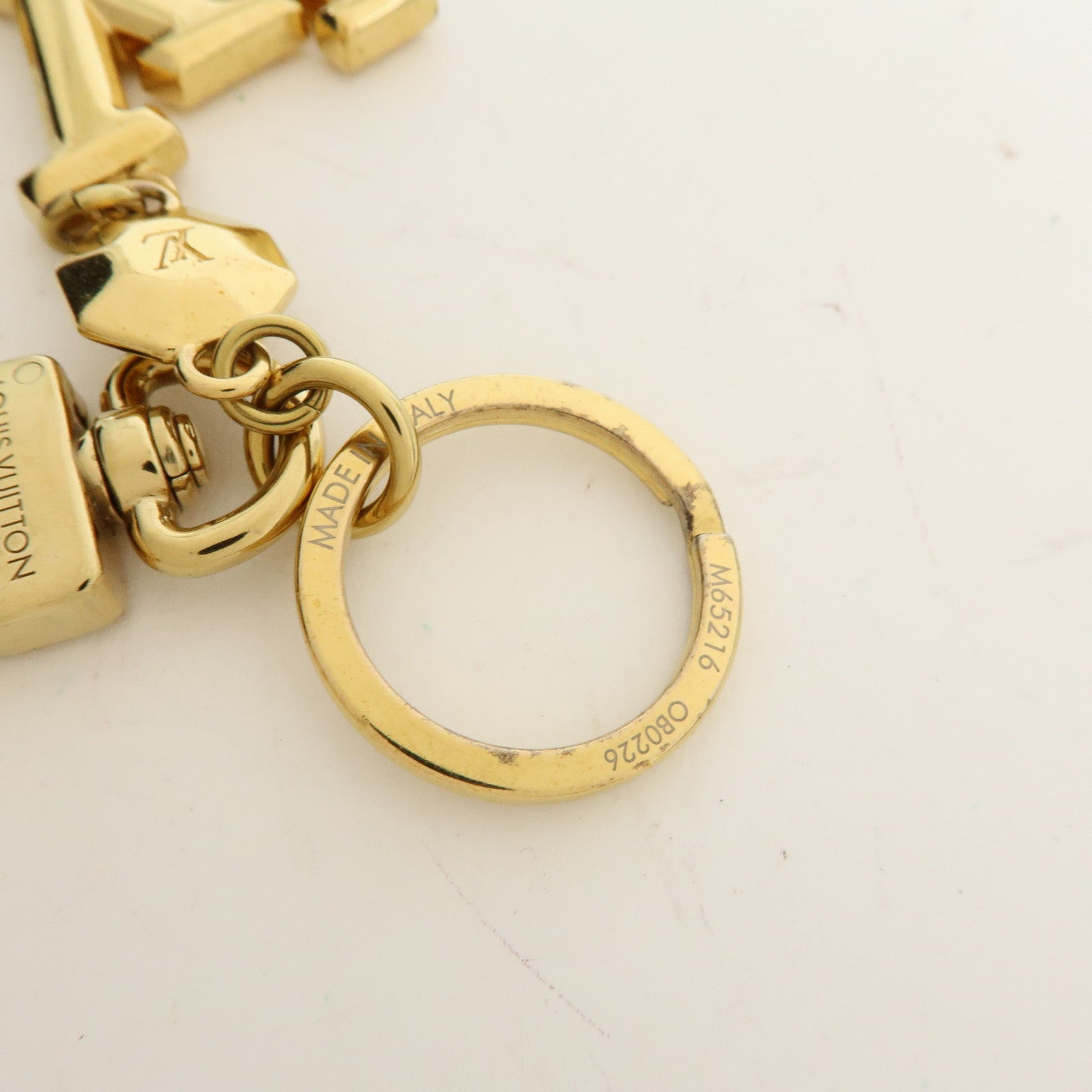Louis Vuitton Porte Cles LV Facettes Bag Charm Key Chain Gold M65216