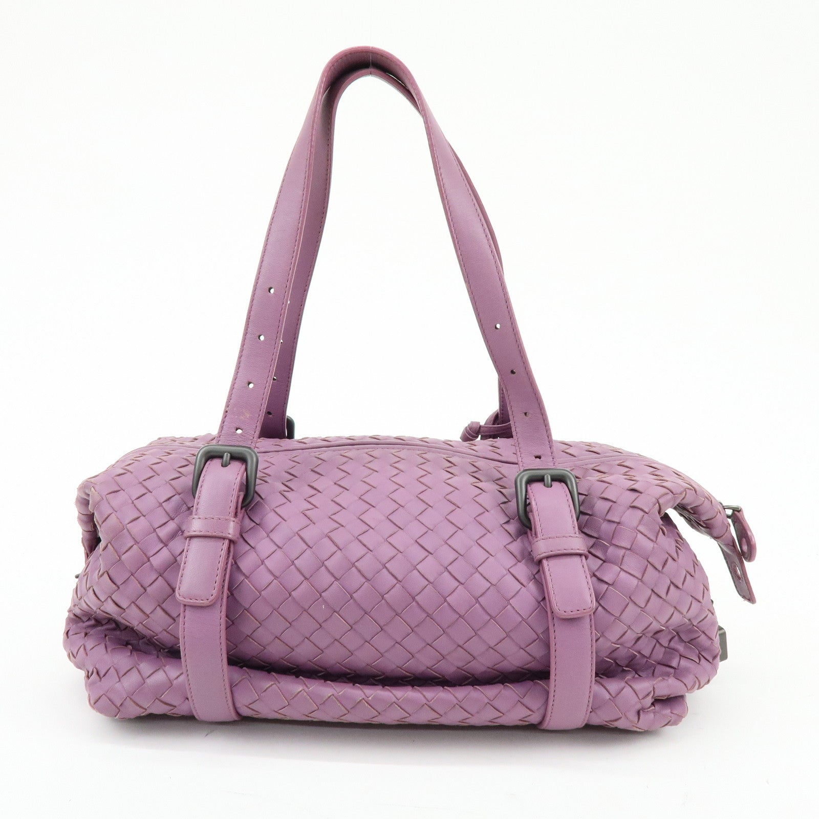BOTTEGA VENETA Intrecciato Leather Shoulder Bag Hand Bag Purple