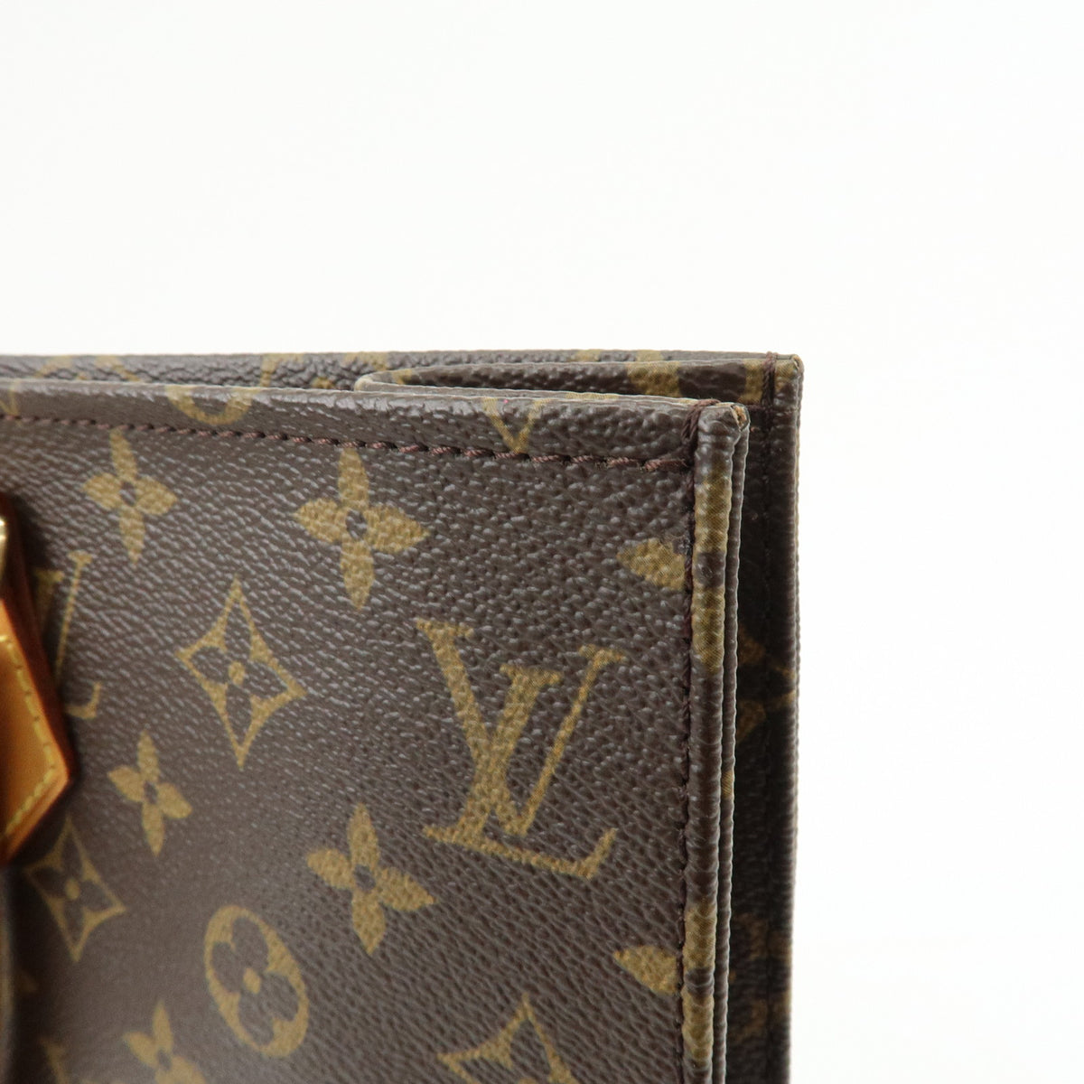 Louis Vuitton Monogram Sac Plat Tote Bag Hand Bag Brown M51140