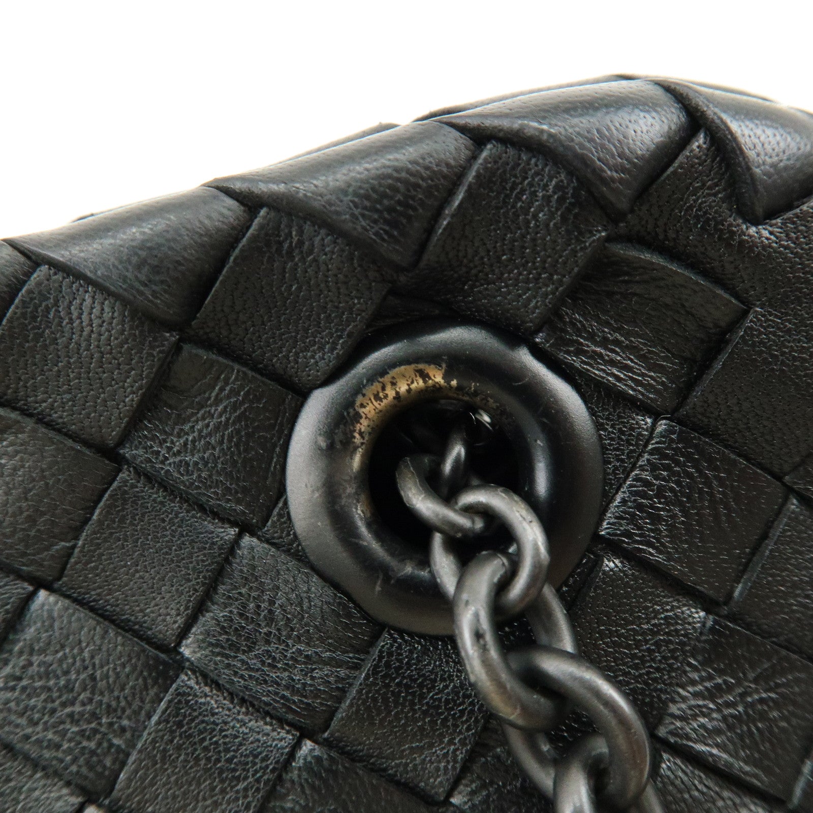 BOTTEGA VENETA Intrecciato Shoulder Bag Hand Bag Black