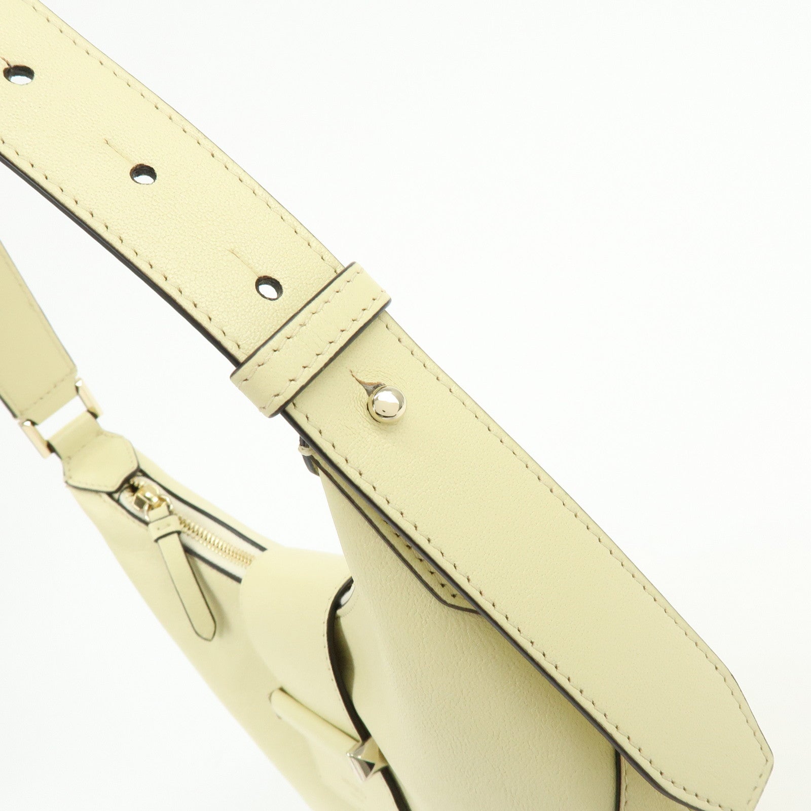 JIMMY CHOO Flap Leather Hand Bag Shoulder Bag Yellow Beige