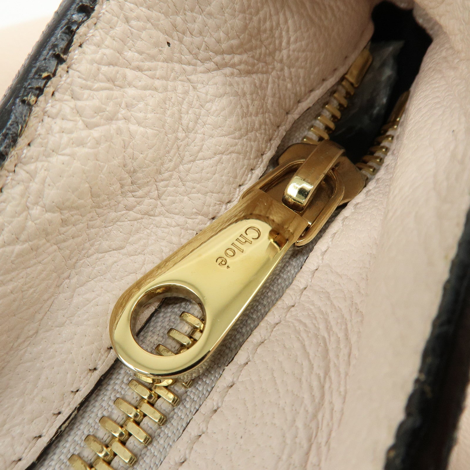 Chloe Ethel Leather 2Way Bag Shoulder Bag Hand Bag Light Beige