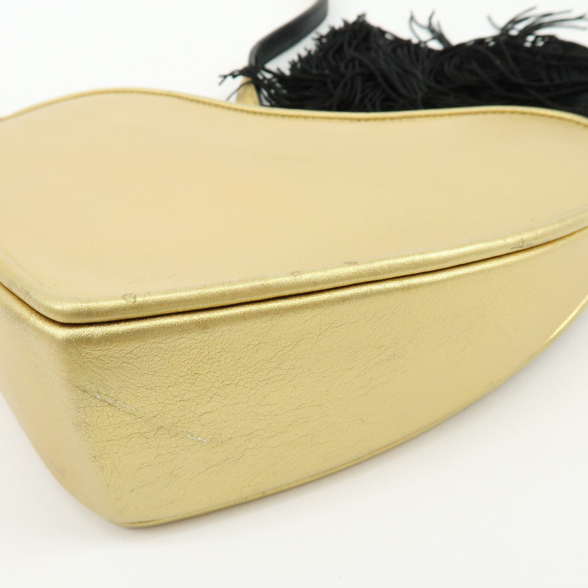 SAINT LAURENT PARIS Cassandra Leather Shoulder Bag Tassel Gold 540694